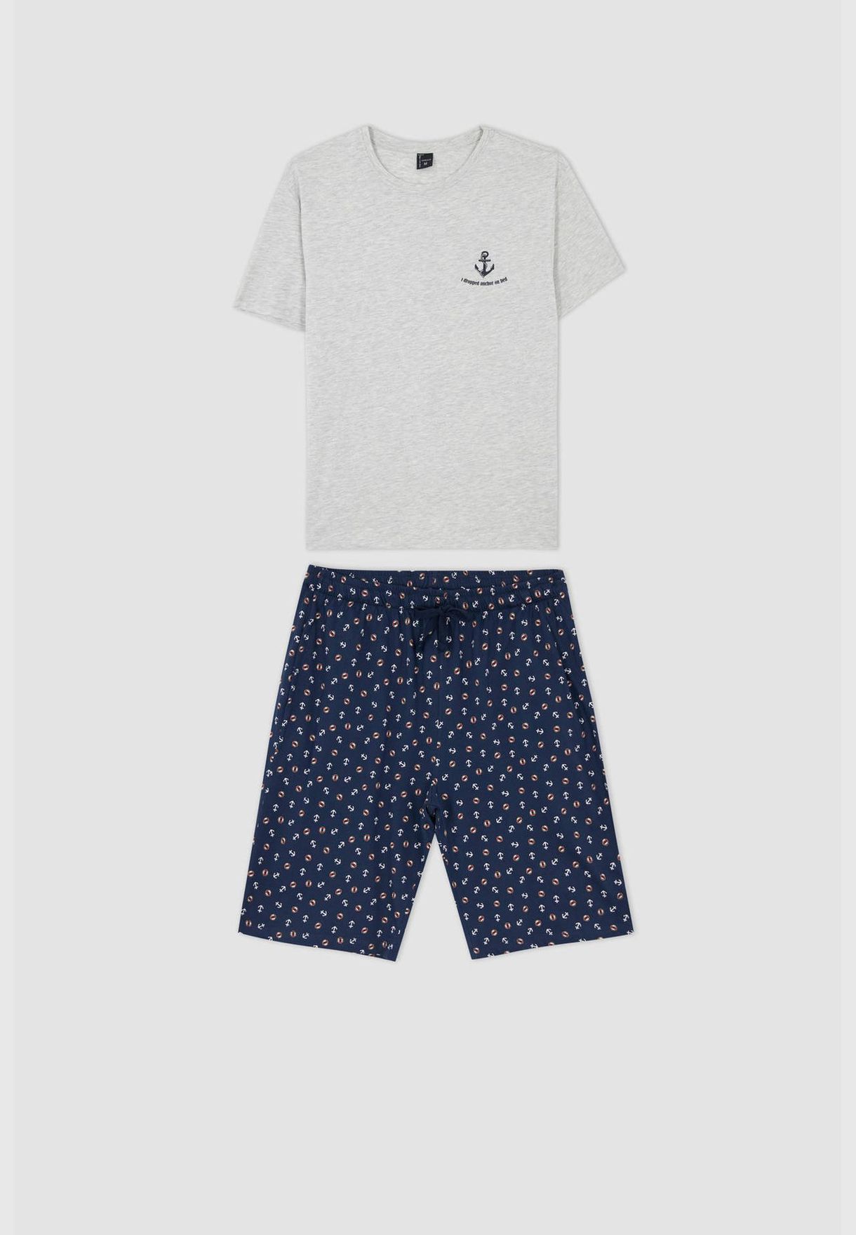 Regular Fit Short Sleeve Polka Dot Print Pyjama Set