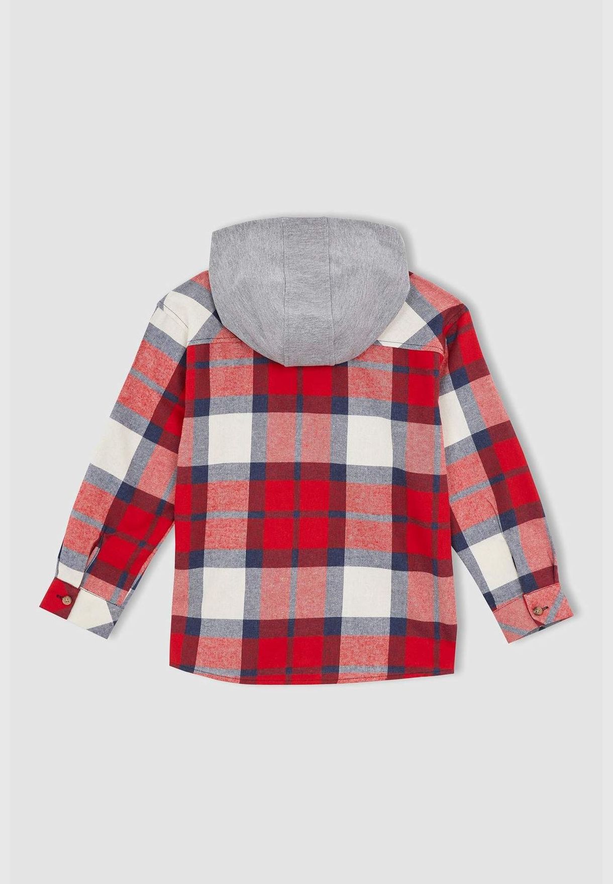 Boy Regular Fit Hooded Woven Long Sleeve Shirt