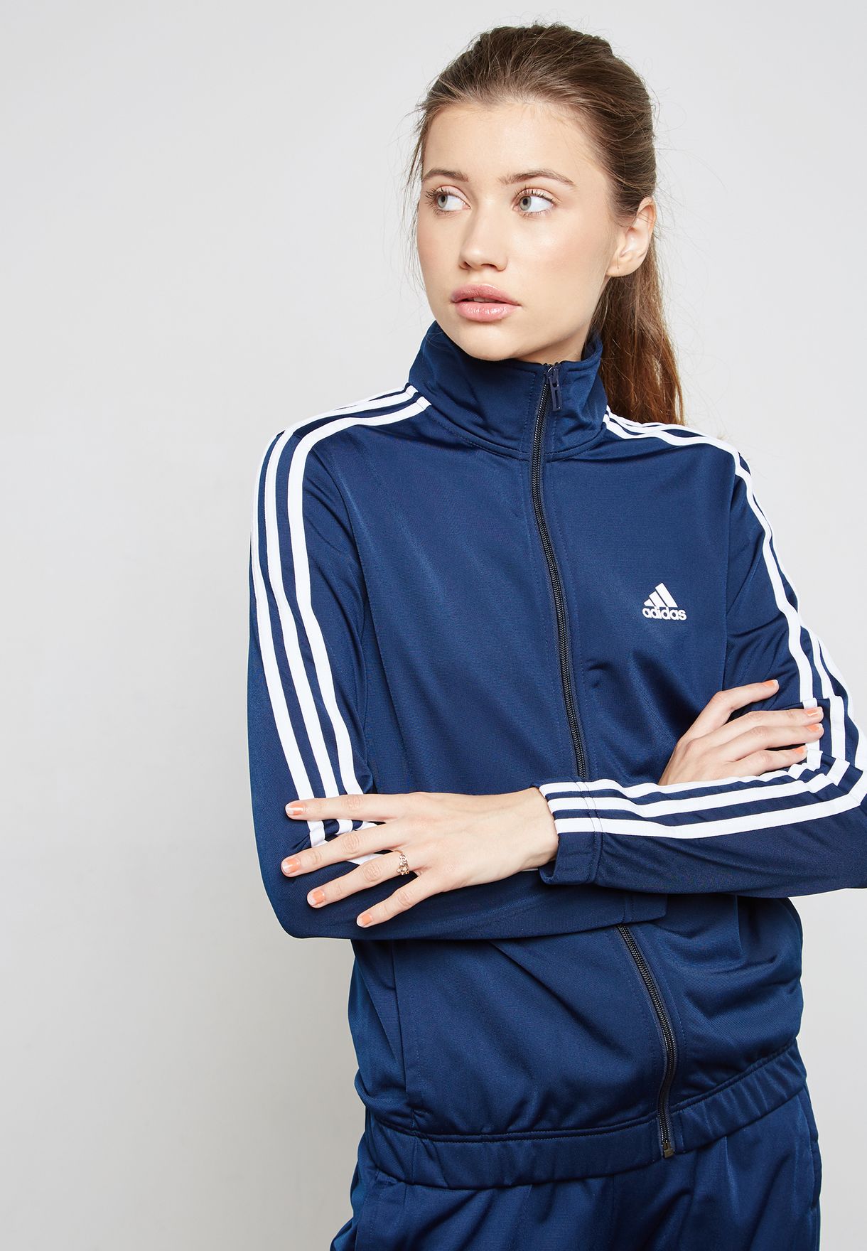 Buy adidas blue 3 Stripe Tracksuit for 