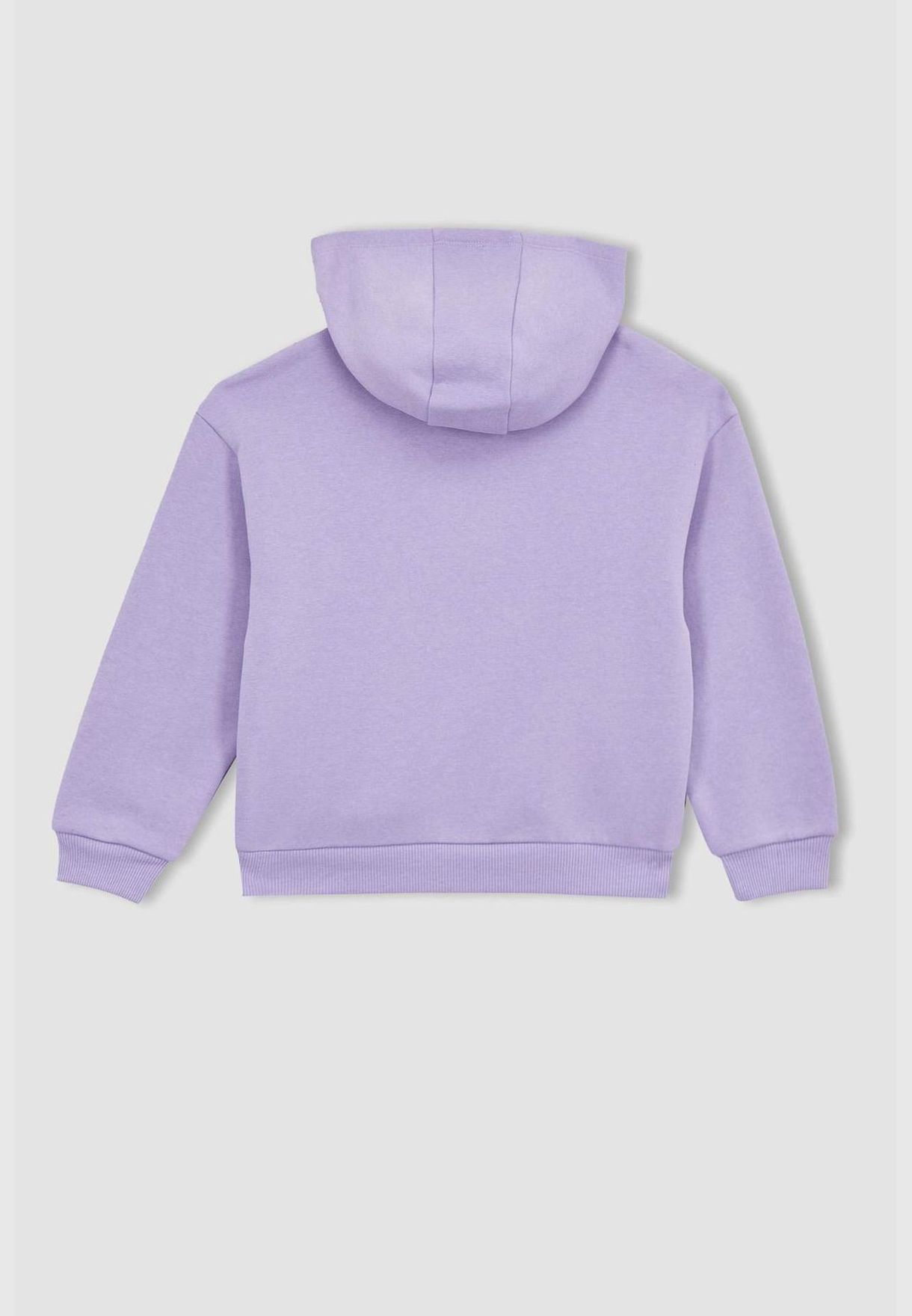 Girl Relax Fit Hooded Long Sleeve Knitted Sweat Shirt