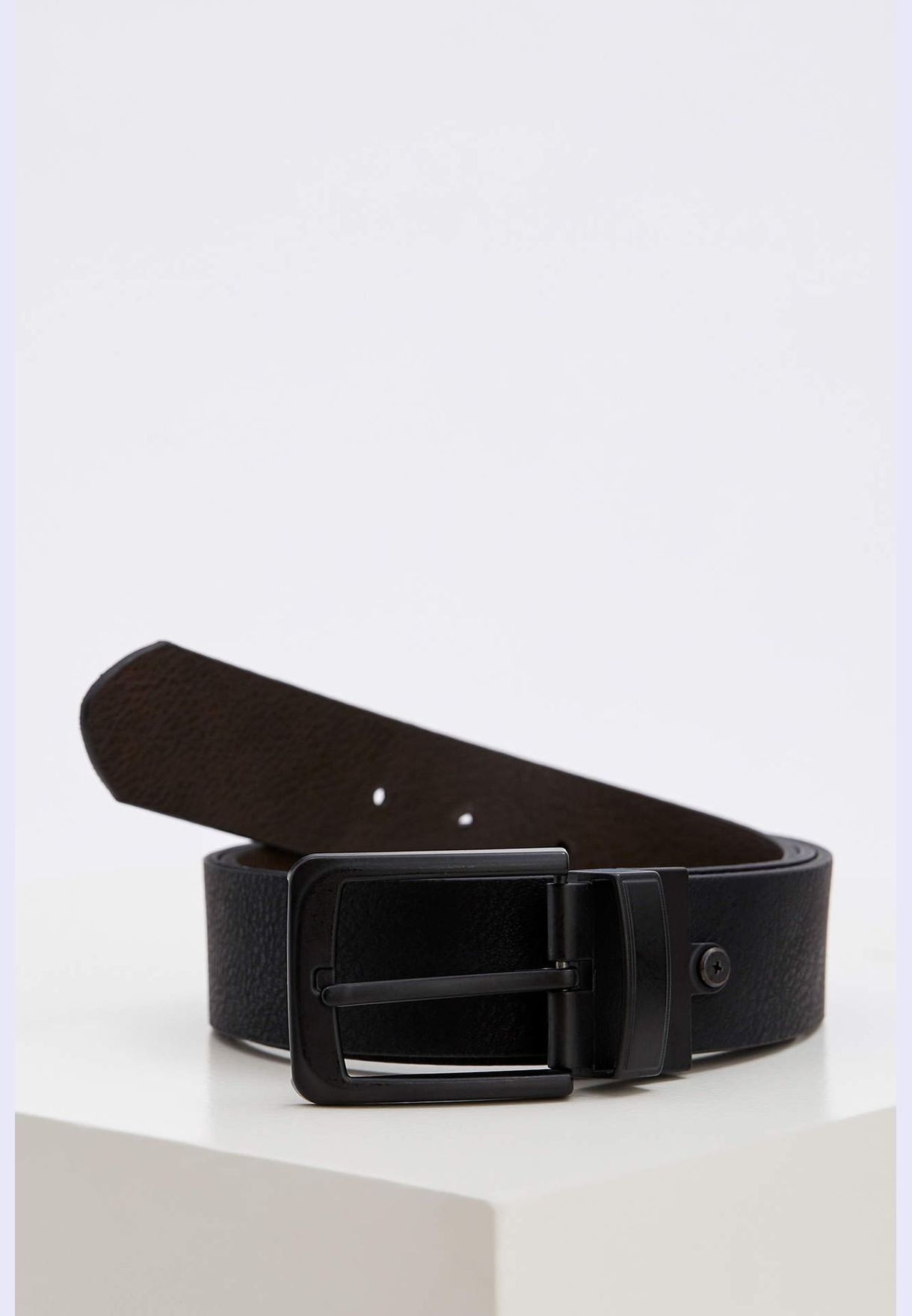 Faux Leather Belt With Double Side