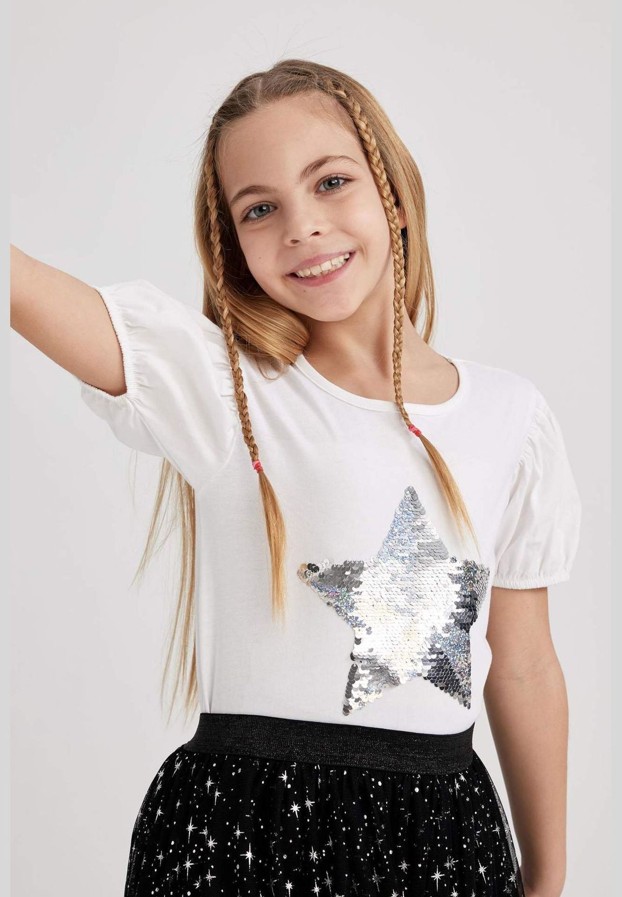 Girl Knitted Short Sleeve Body