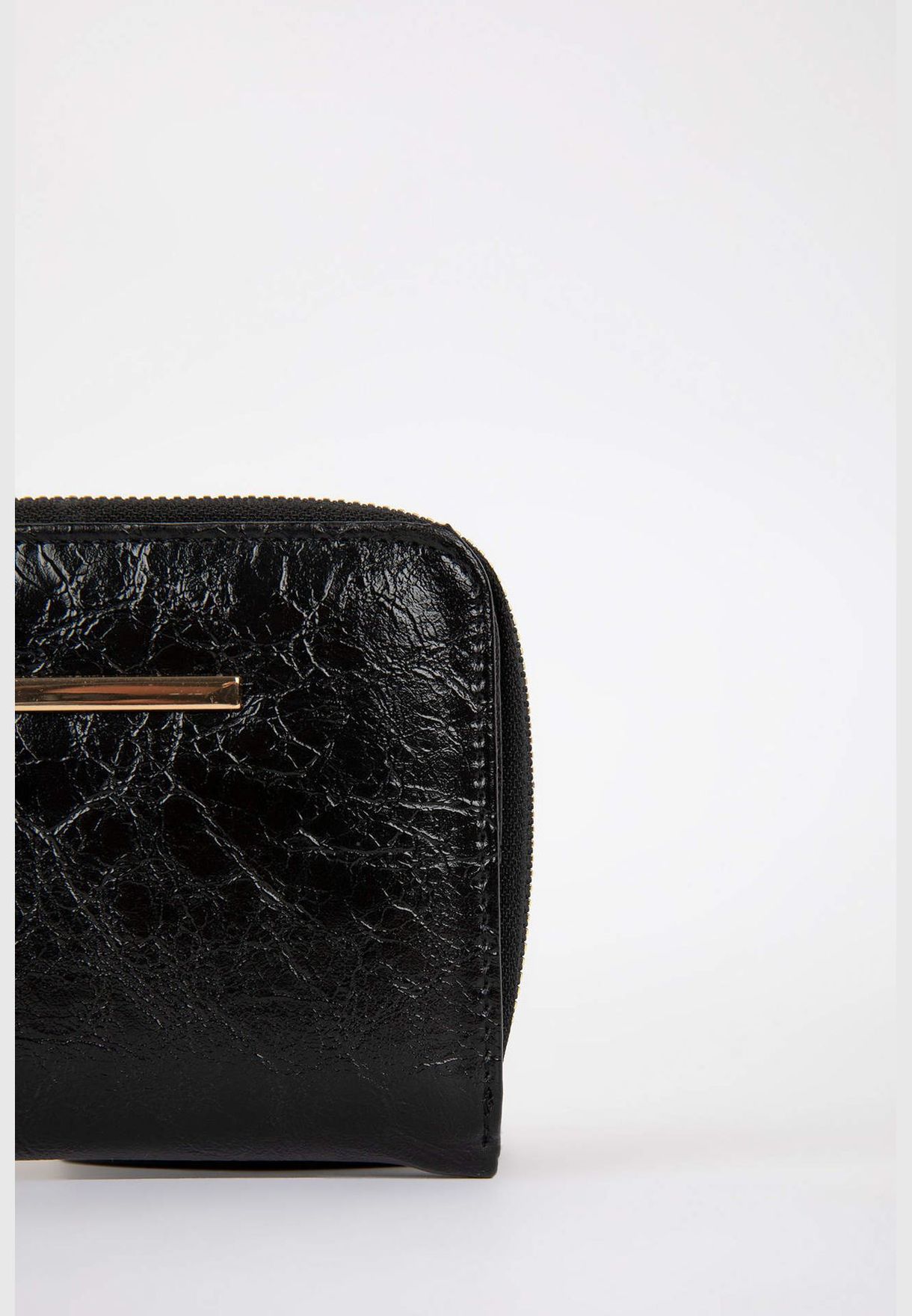 Zippered Faux Leather Wallet