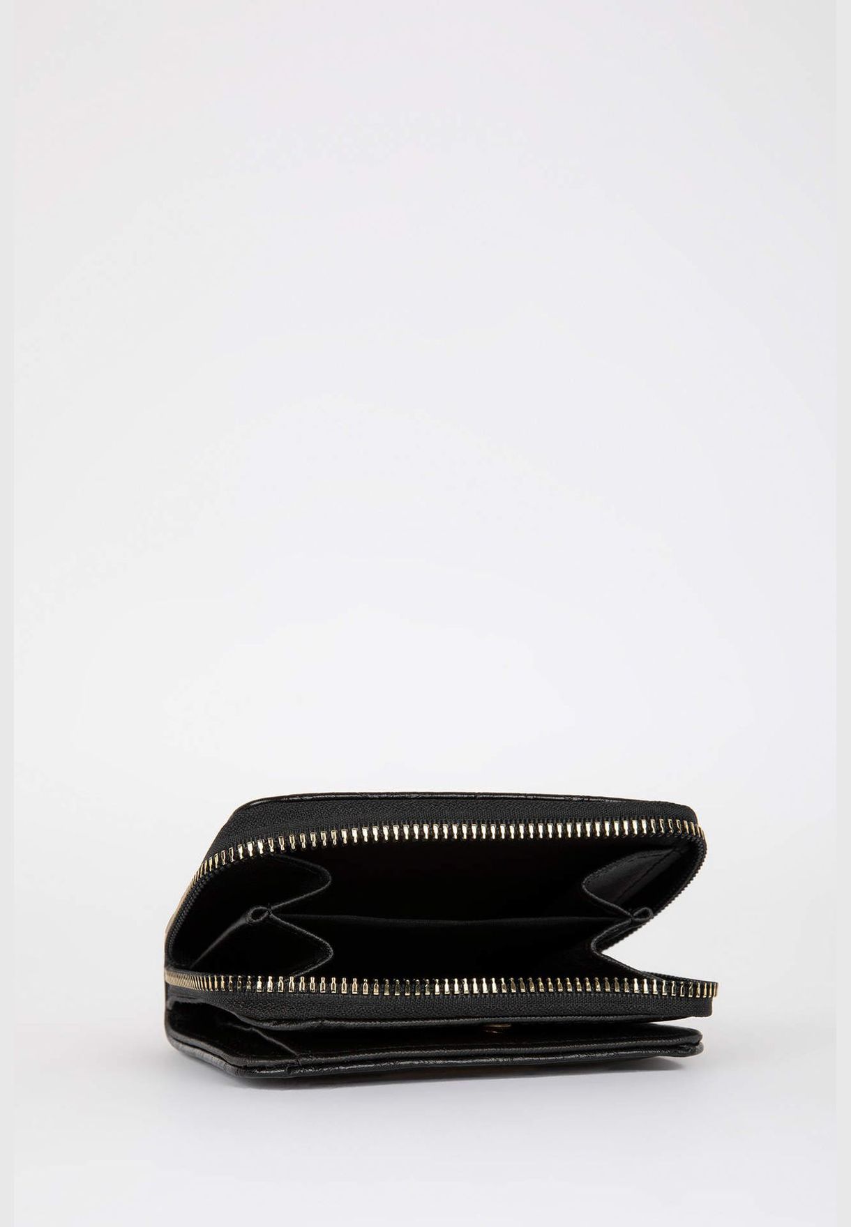Zippered Faux Leather Wallet