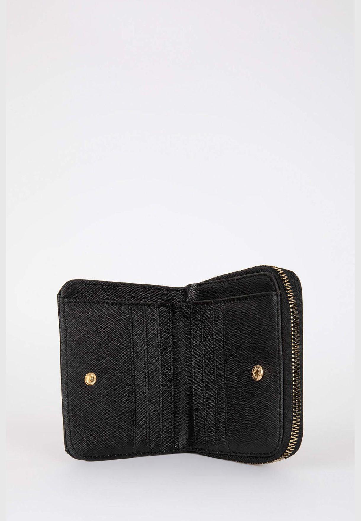 Zippered Faux Leather Wallet