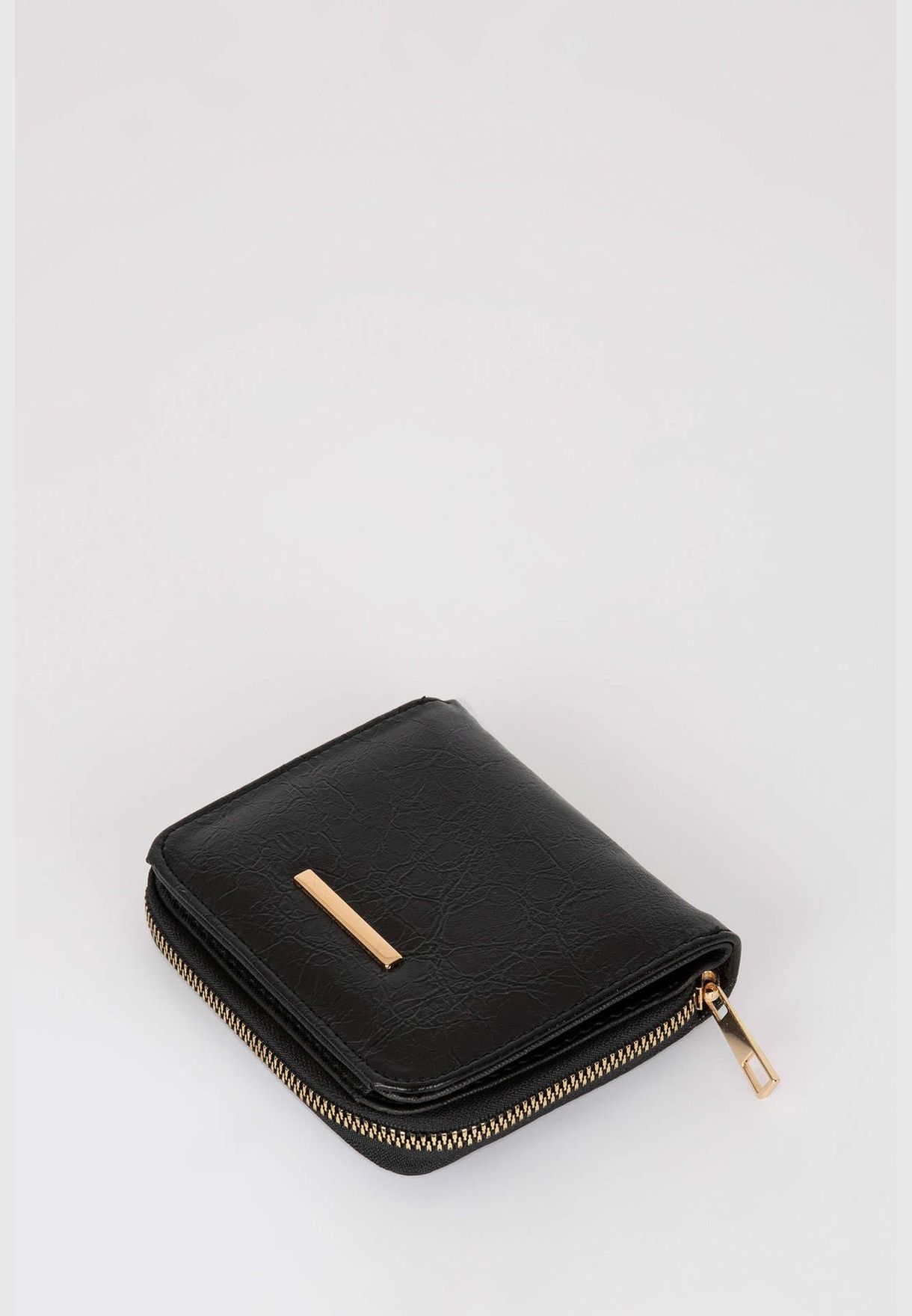 Zippered Faux Leather Wallet