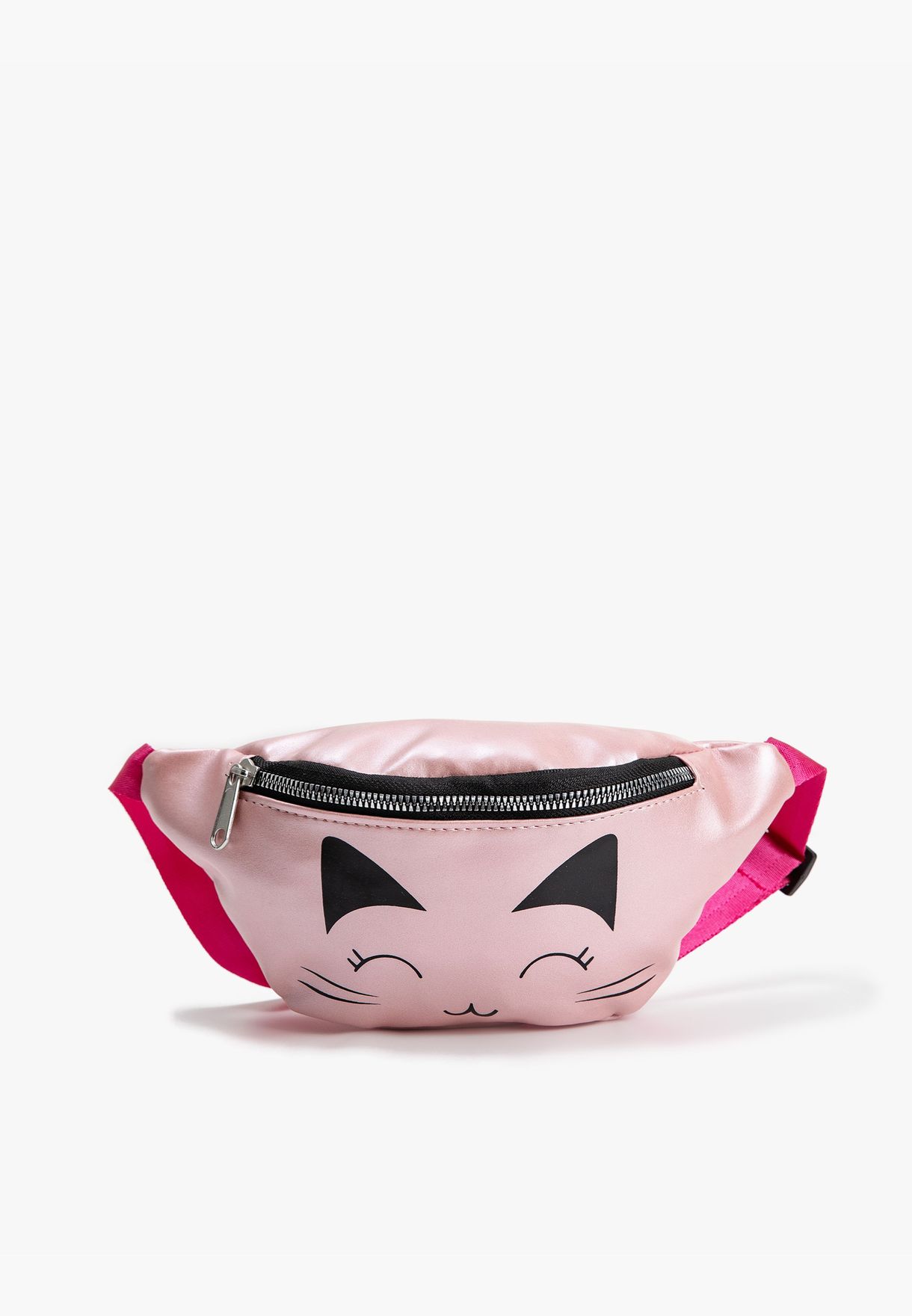 Gleamy Zipper Belt Bag Cat Printed