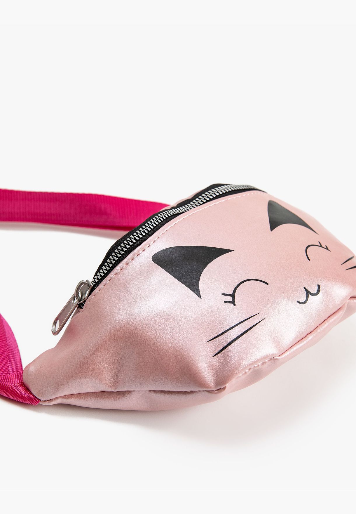 Gleamy Zipper Belt Bag Cat Printed
