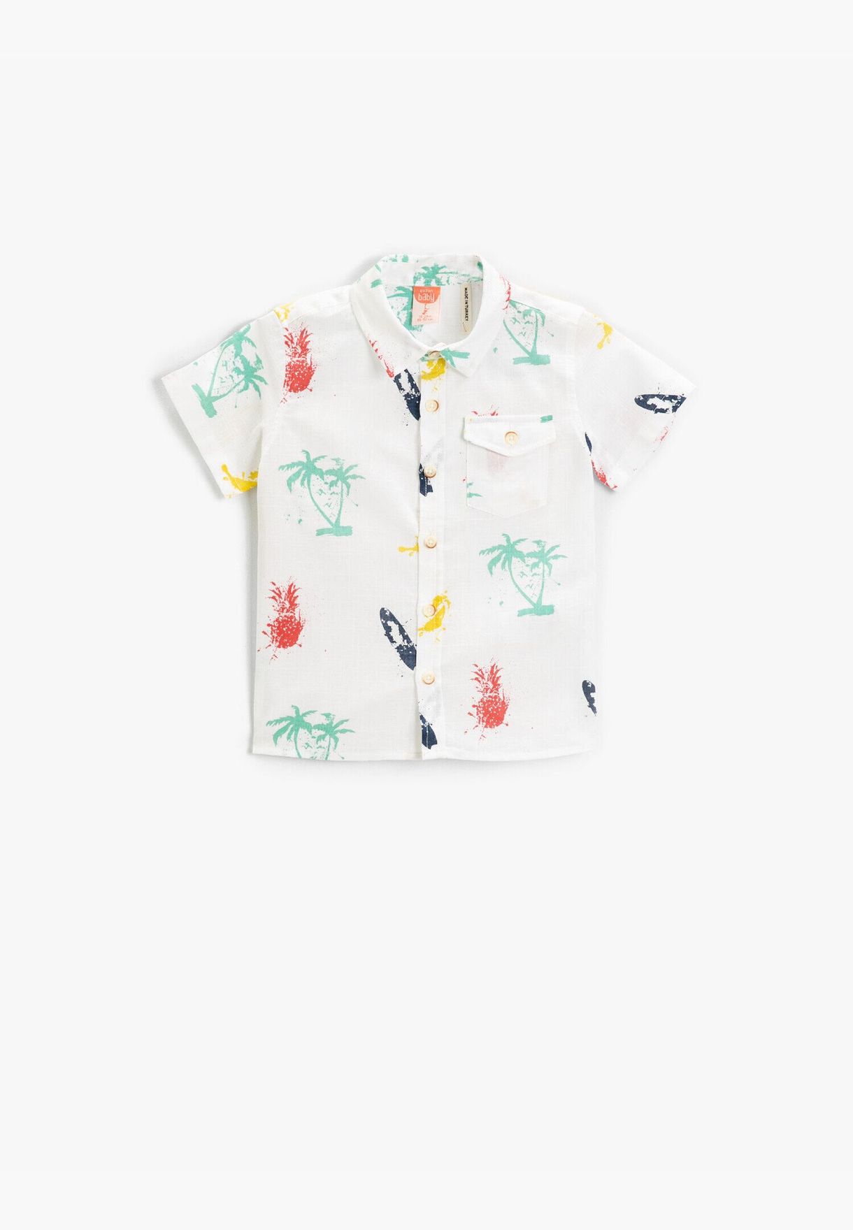 Tropical Printed Short Sleeve Shirt Cotton