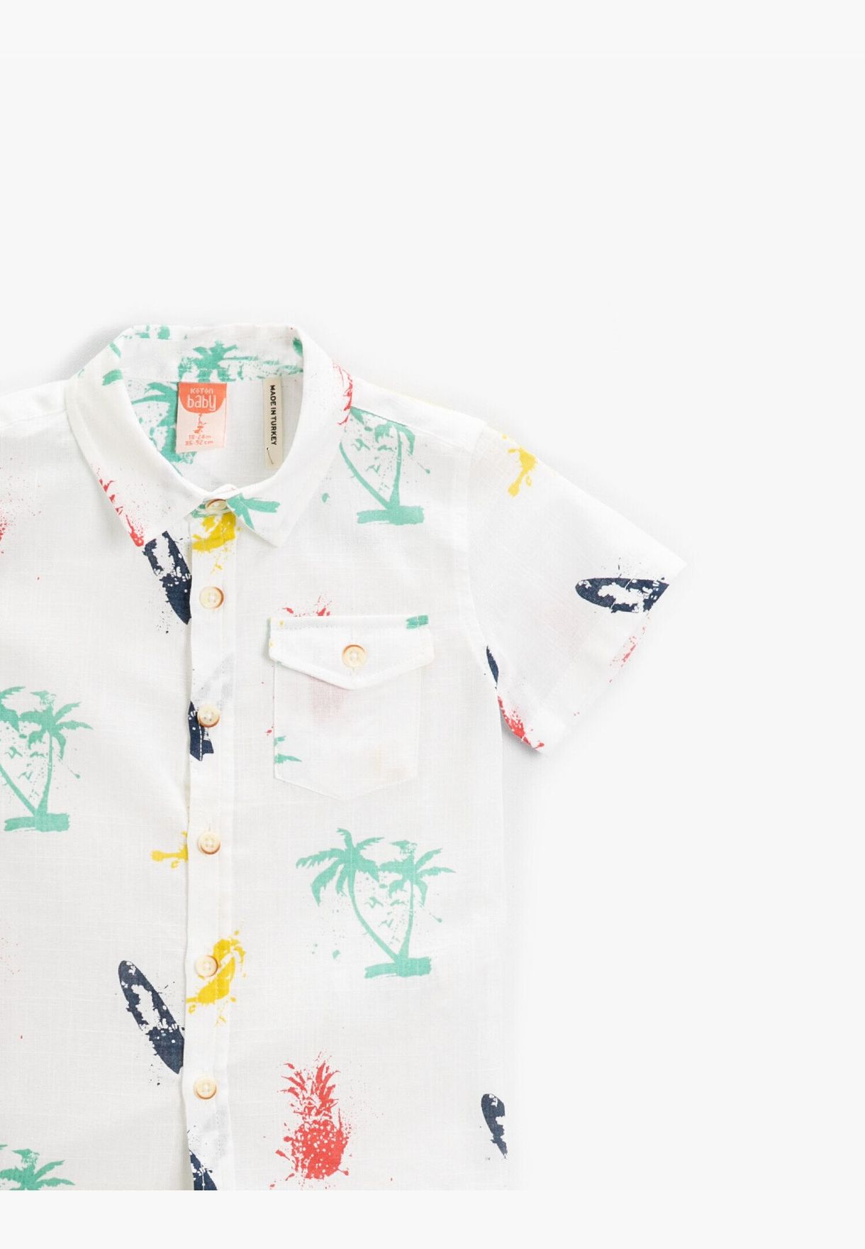 Tropical Printed Short Sleeve Shirt Cotton