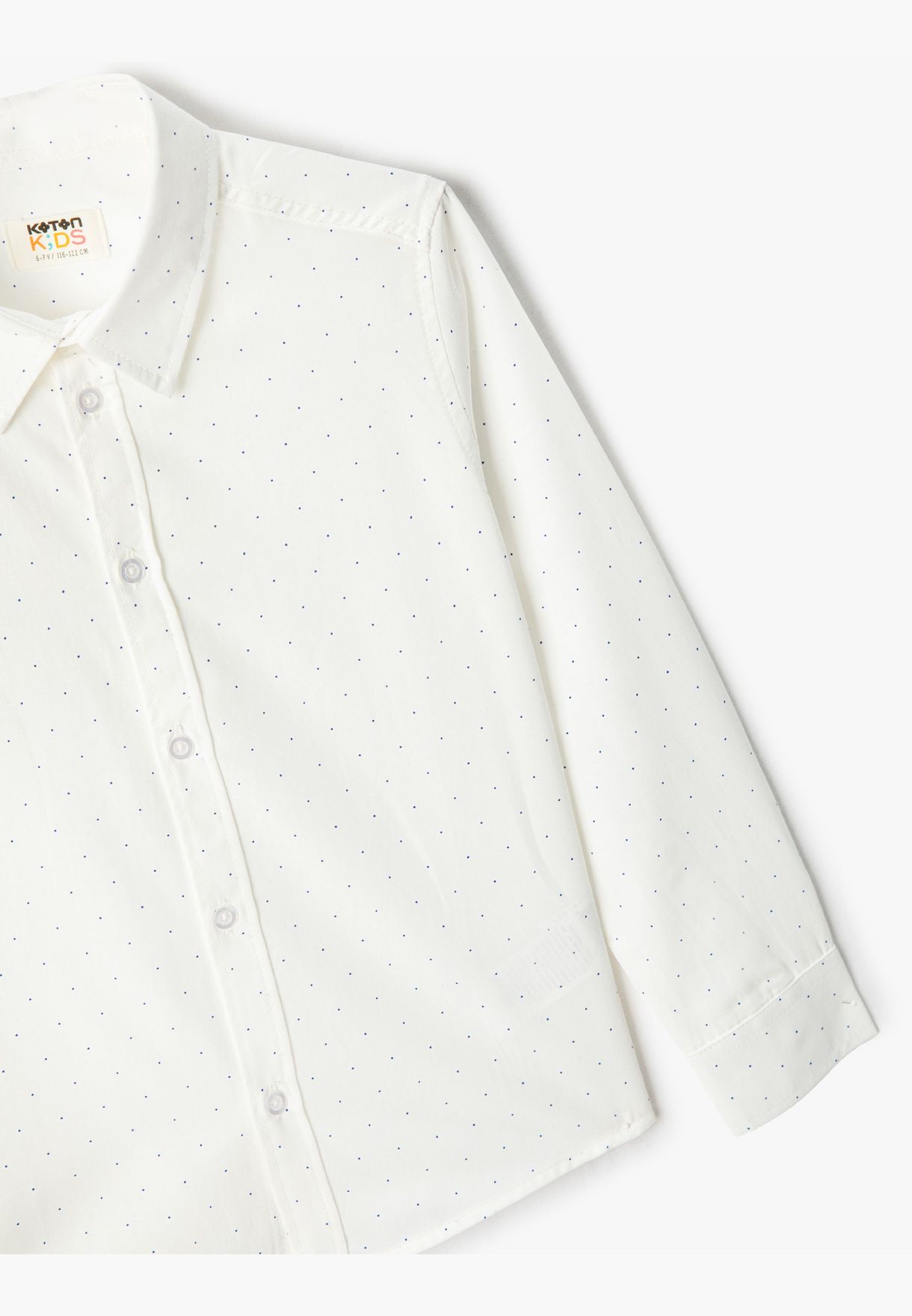 Basic Shirt Long Sleeve Mini Polka-Dot Patterned