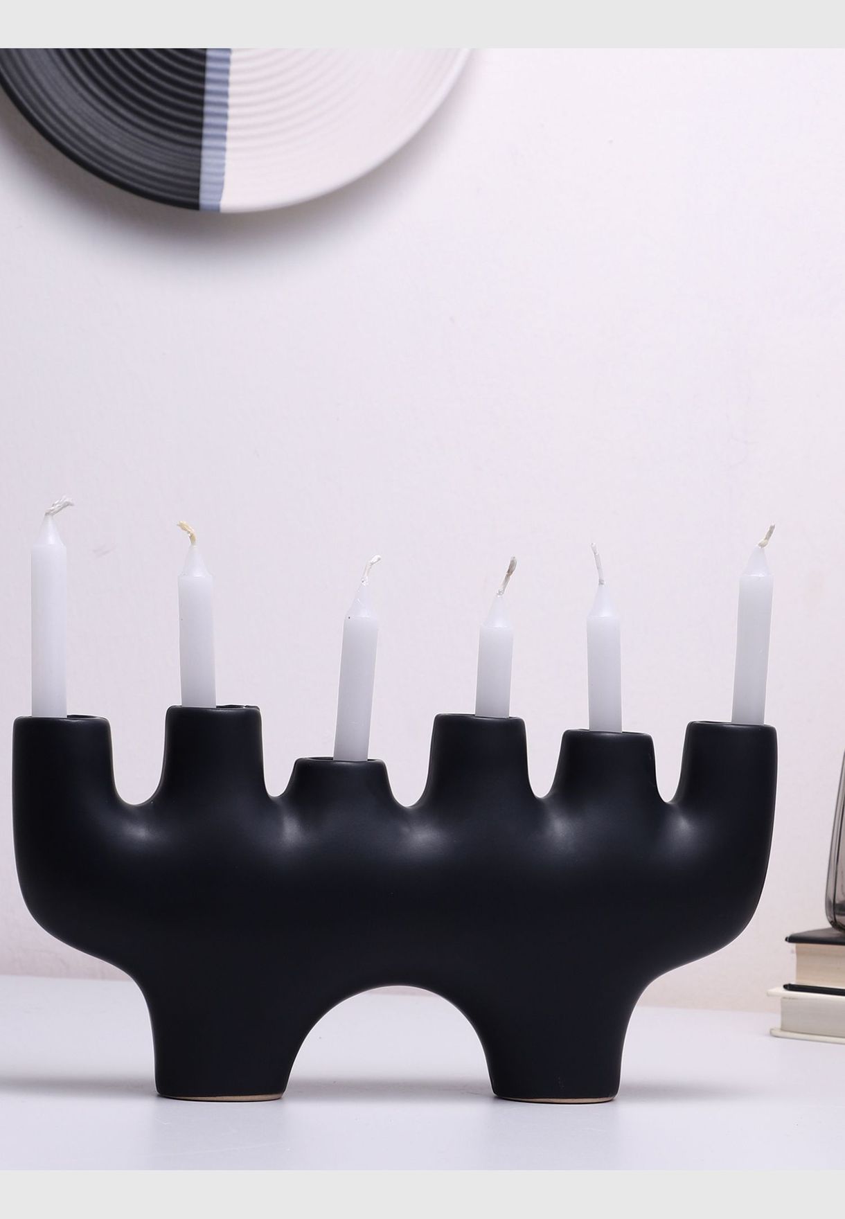 Solid Minimalistic Modern Ceramic Candle Holder for Home Decor