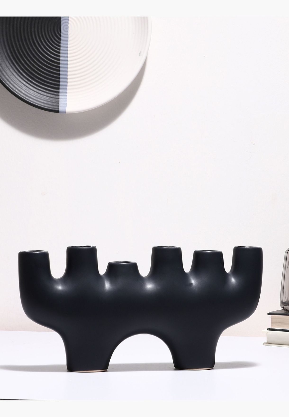 Solid Minimalistic Modern Ceramic Candle Holder for Home Decor