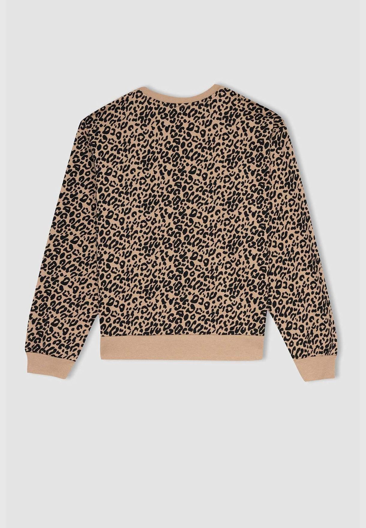 Woman Regular Fit Crew Neck Long Sleeve Knitted Sweat Shirt