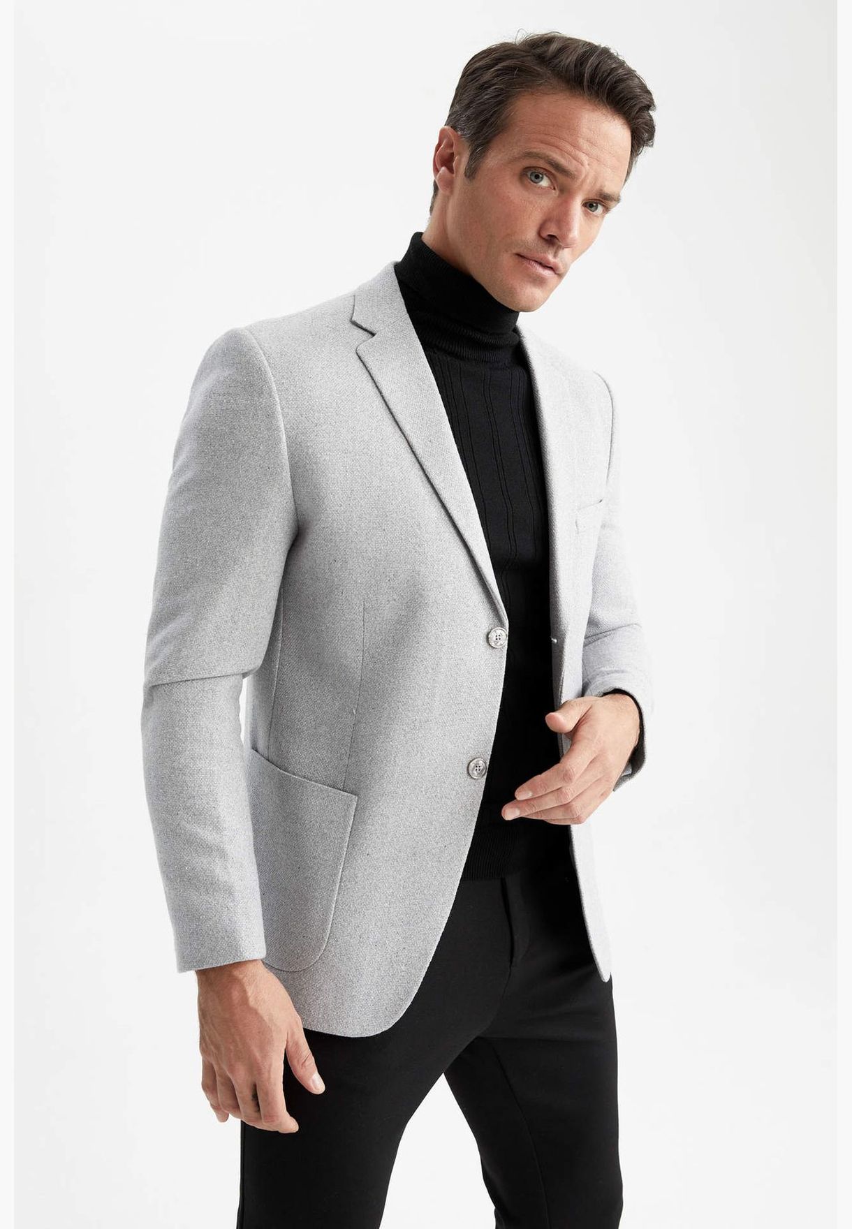 Slim Fit Printed Blazer Jacket