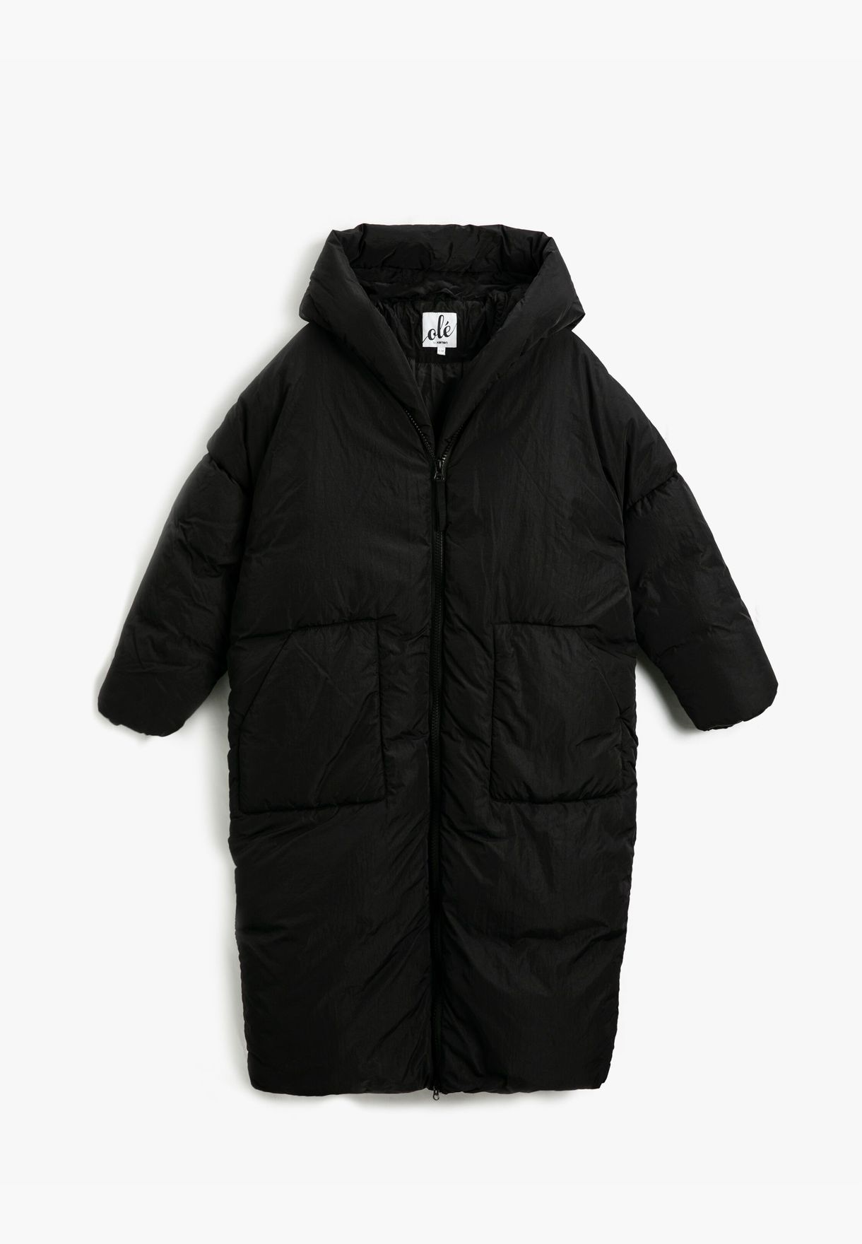 Puffer Coat Hooded Pocket Detail