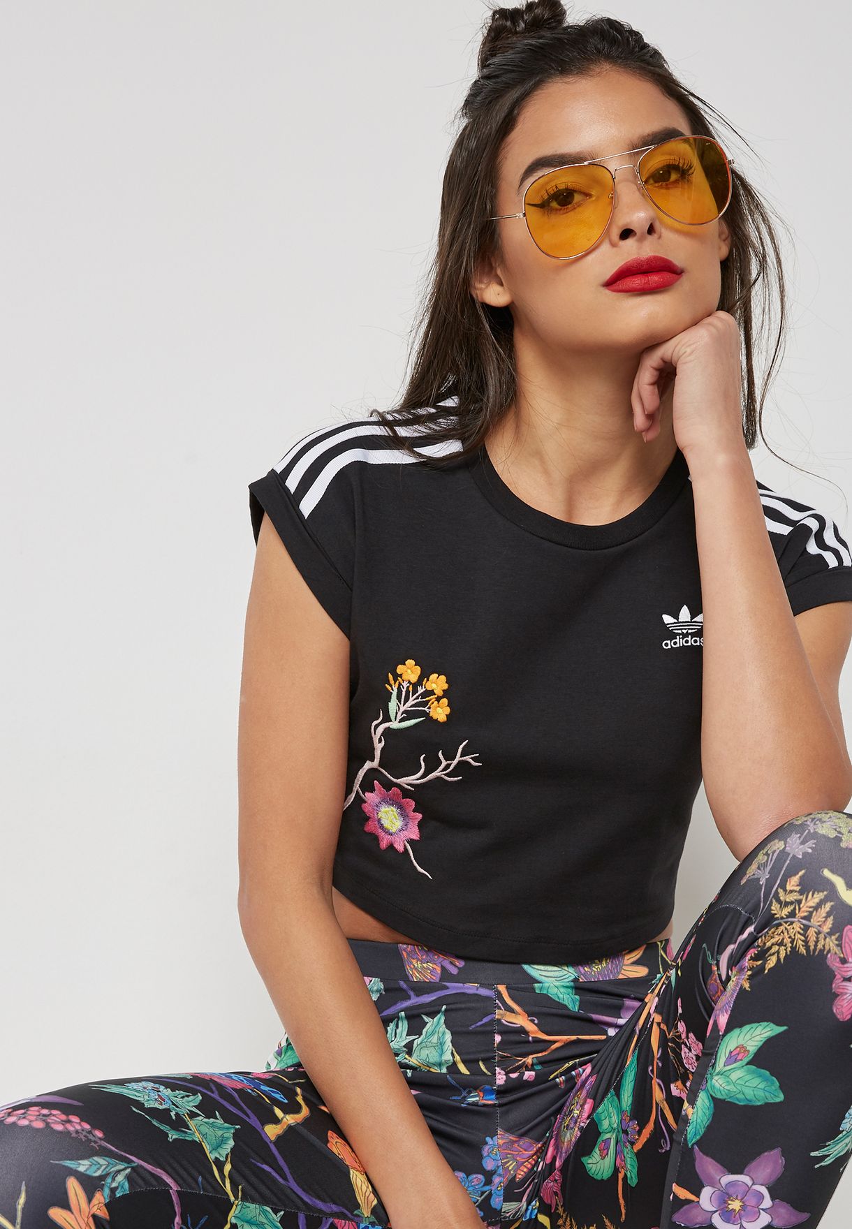 adidas graphic cropped tee