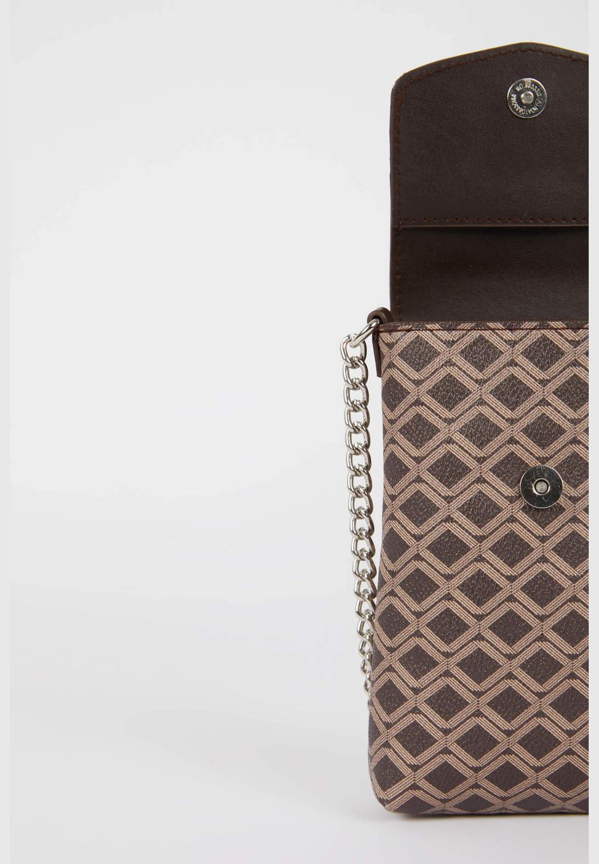 Faux Leather Golden Chain Shoulder Bag