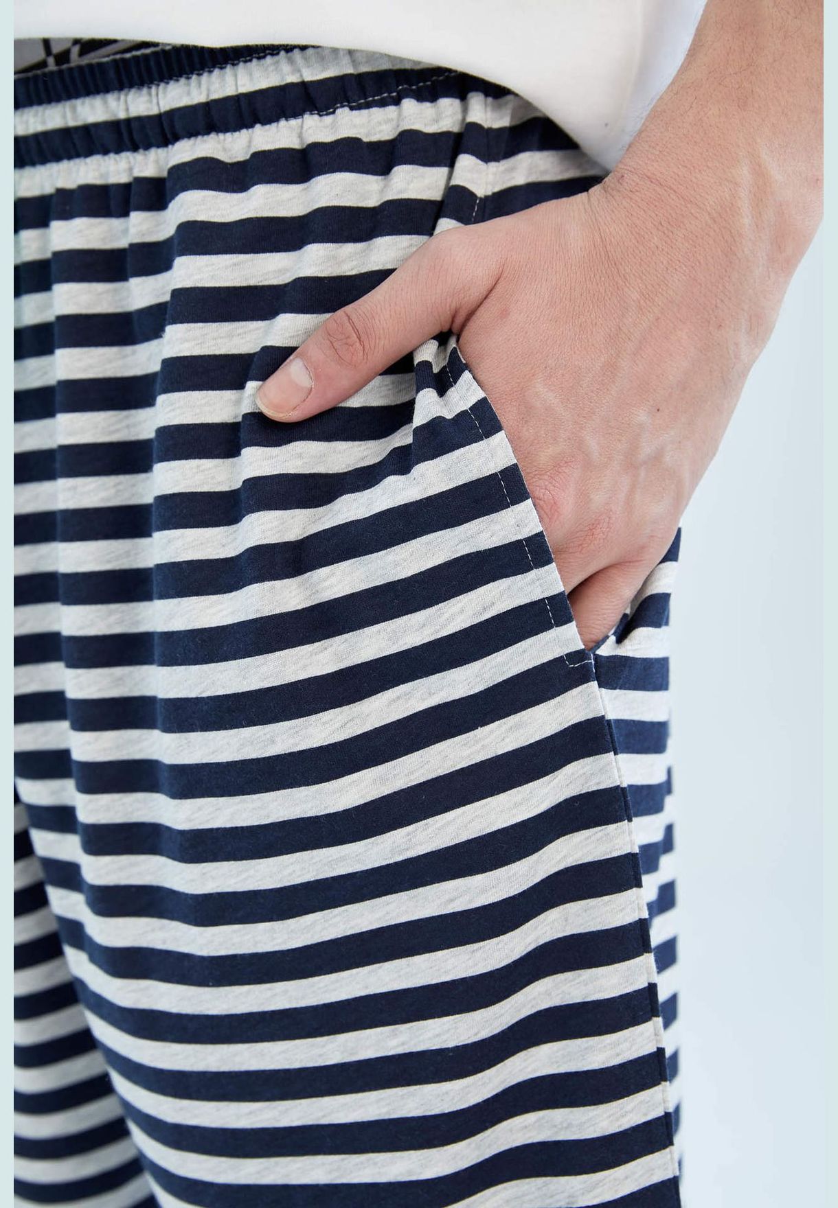 Regular Fit Short Sleeve Slogan Print Striped Pyjama Set