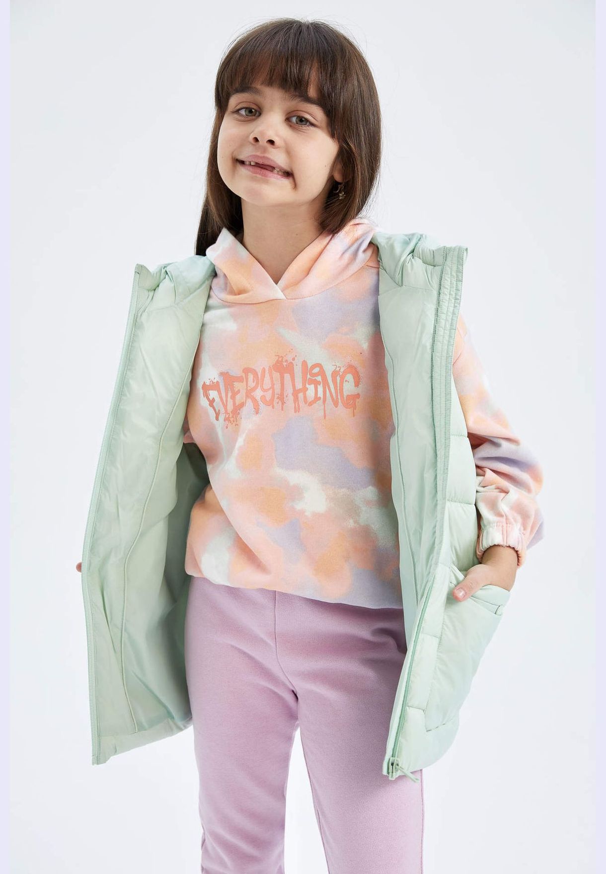 Girl Hooded Outer Wear Vest