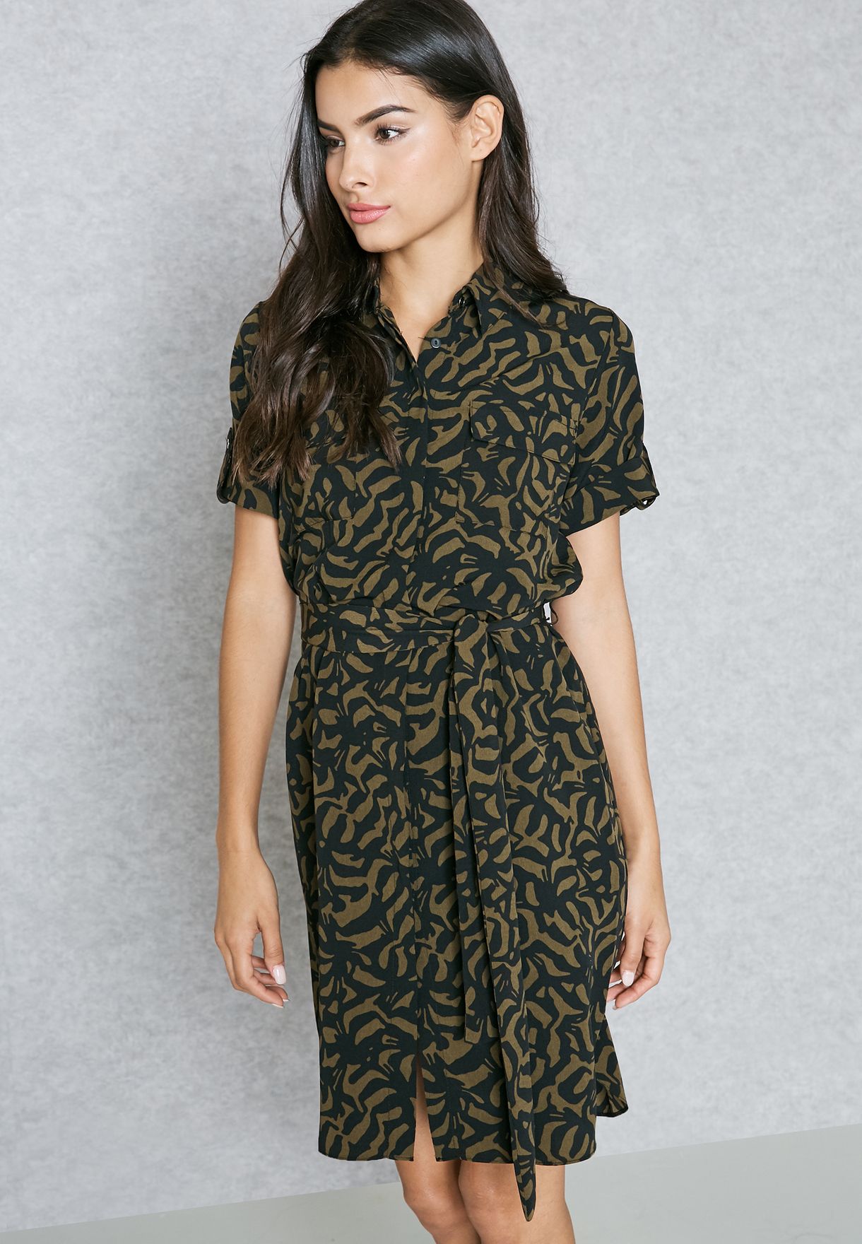 dorothy perkins animal print shirt dress