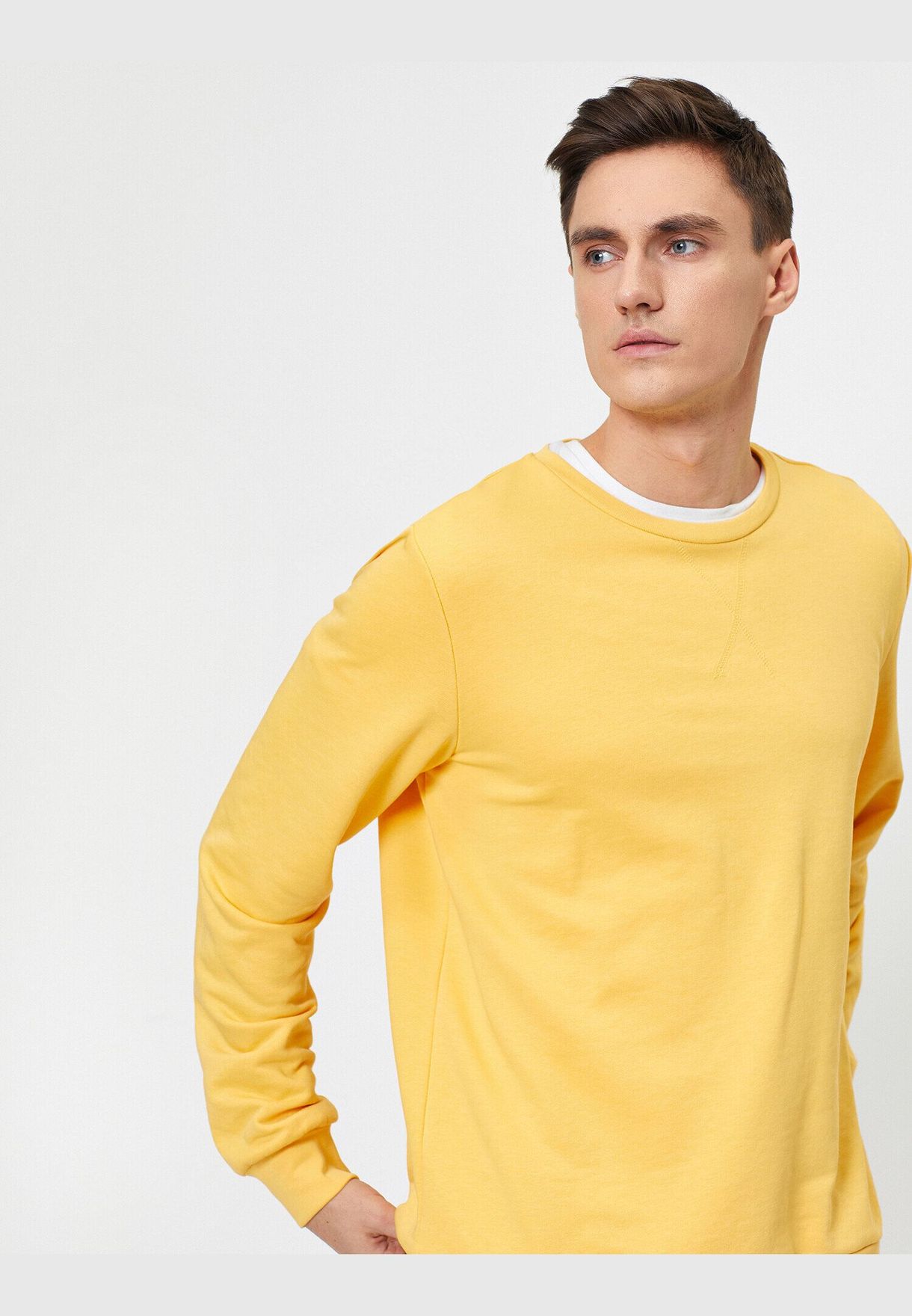 plain yellow sweatshirt