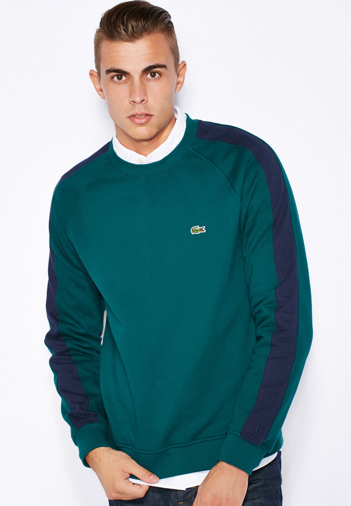 lacoste green sweatshirt