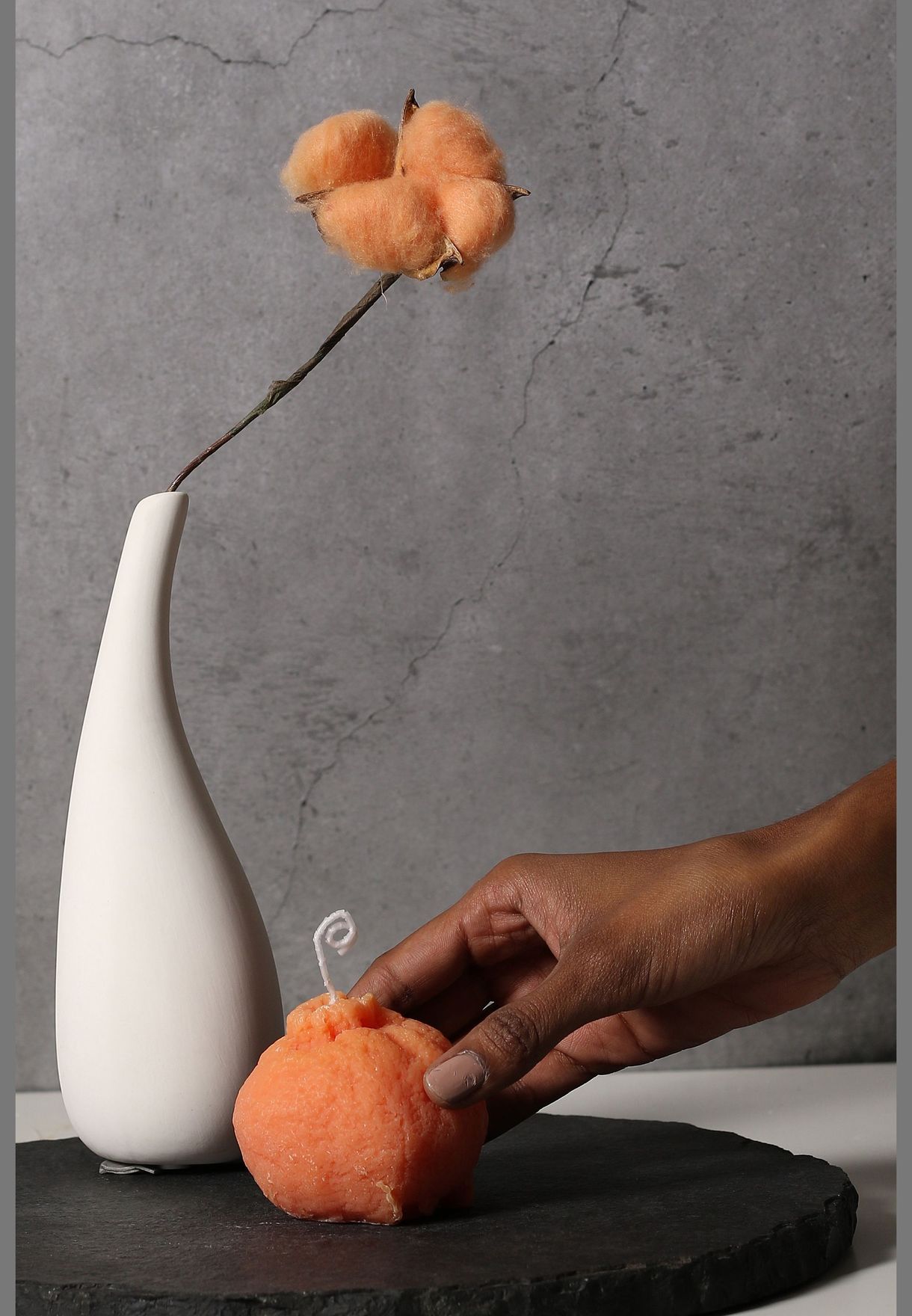 Orange Shaped Aroma Scented Candle For Home Decor