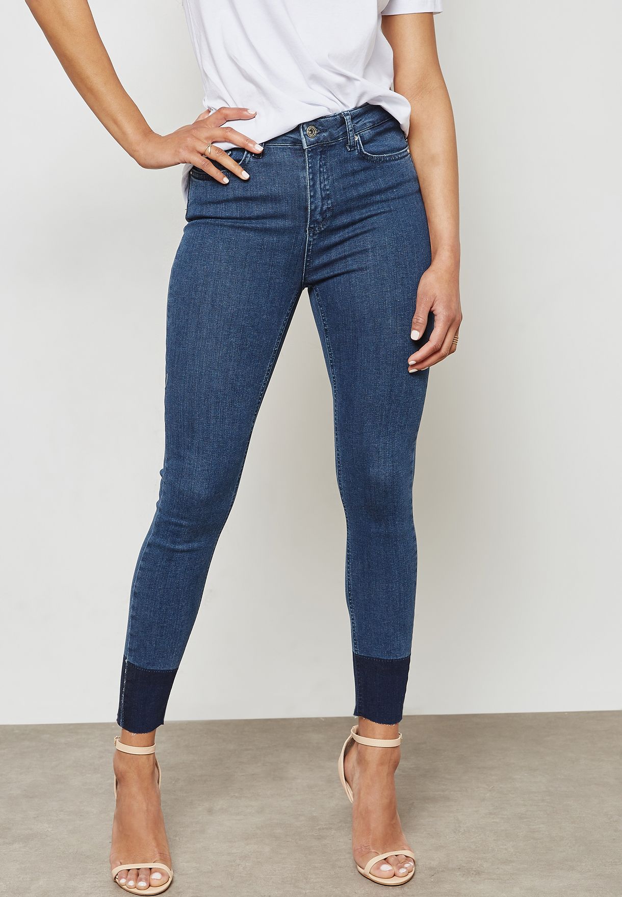 raw hem skinny jeans womens