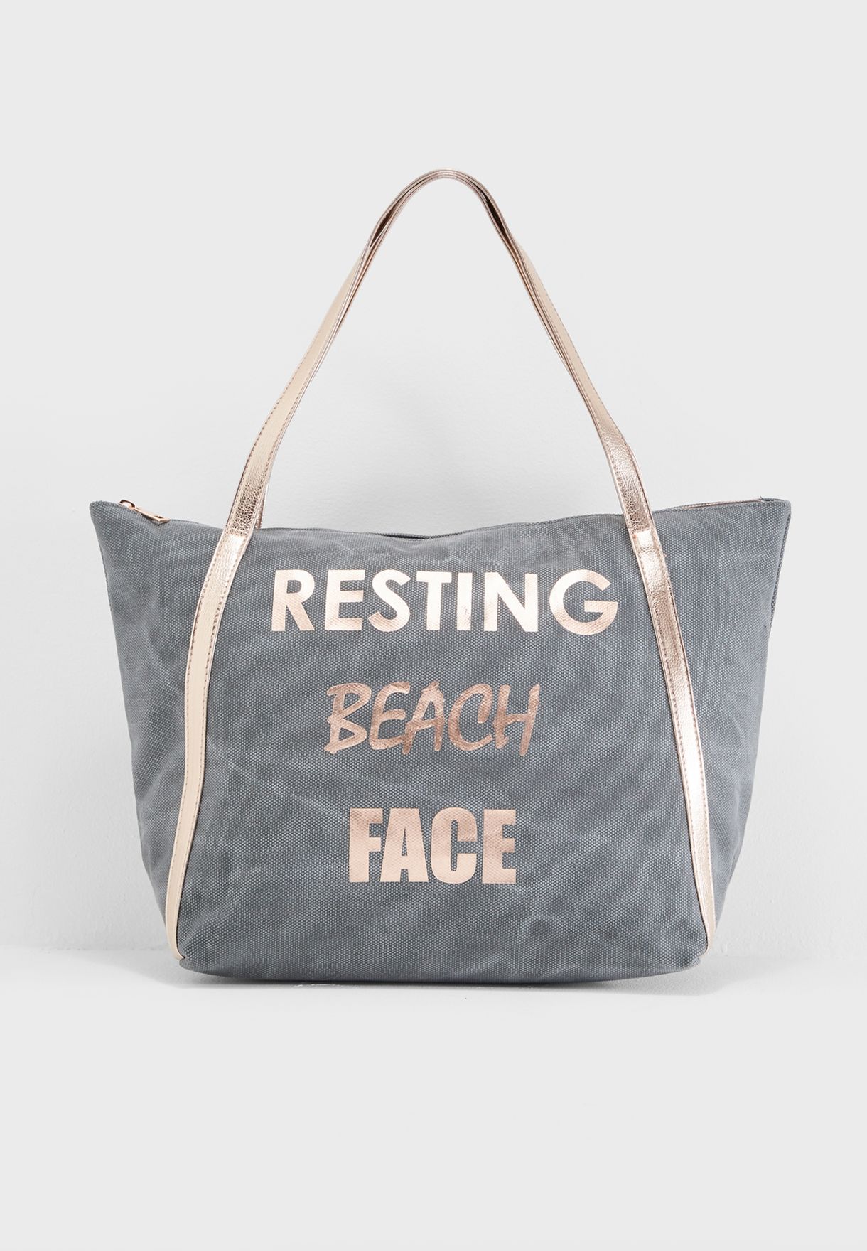 resting beach face tote