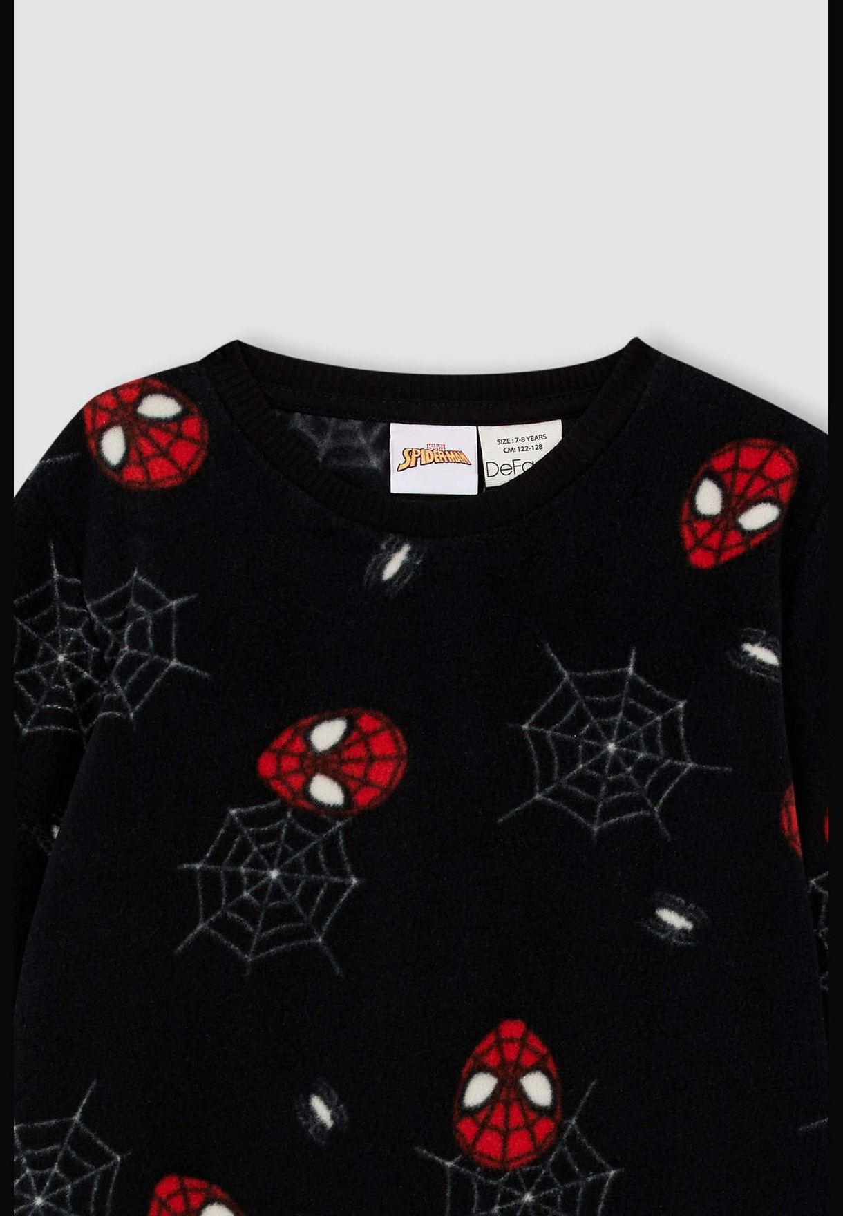 2 Pack Boy Marvel Spiderman Licenced Regular Fit Crew Neck Long Sleeve Knitted Pyjamas