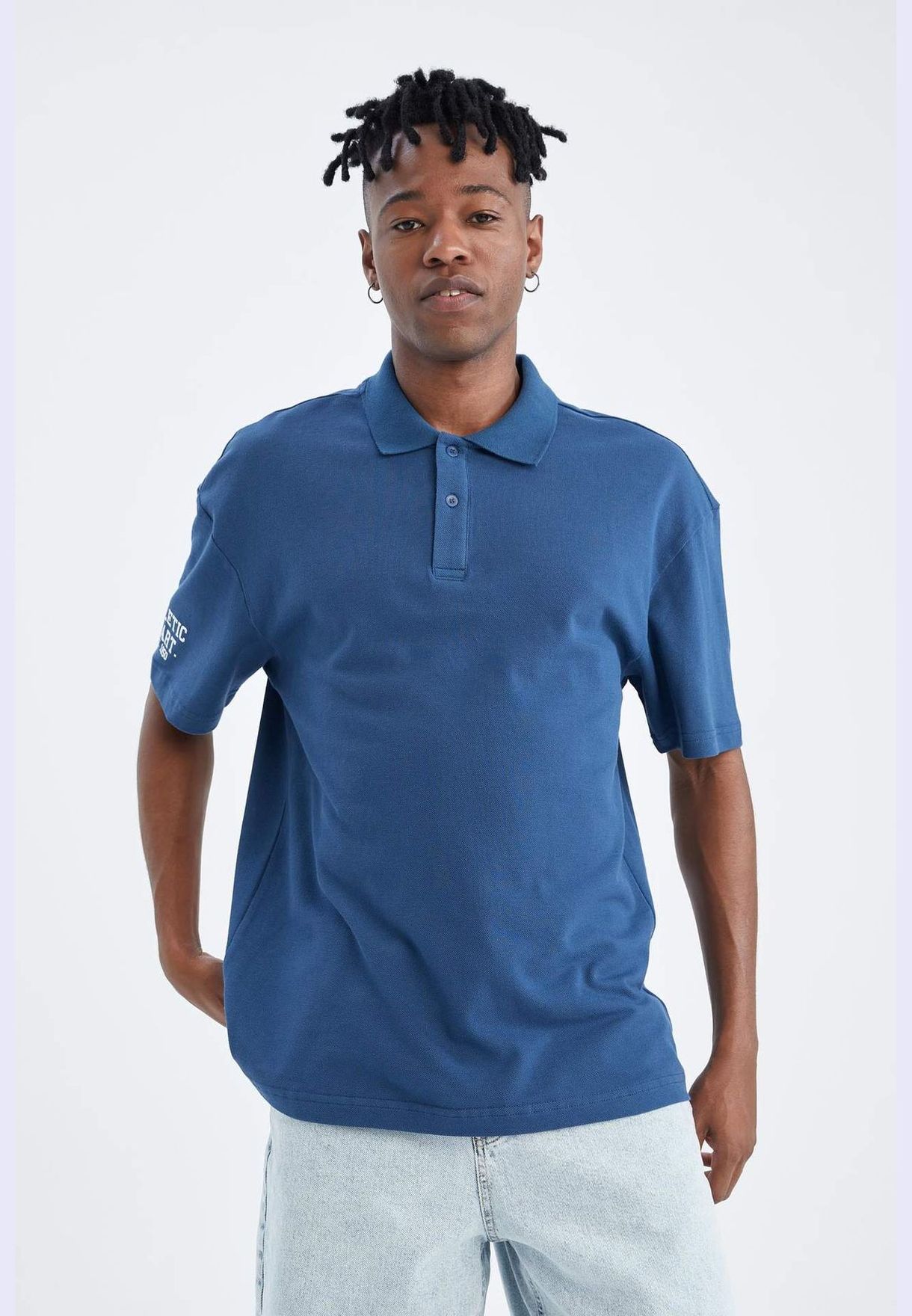 Boxy Fit Shirt Collar Short Sleeve T-Shirt