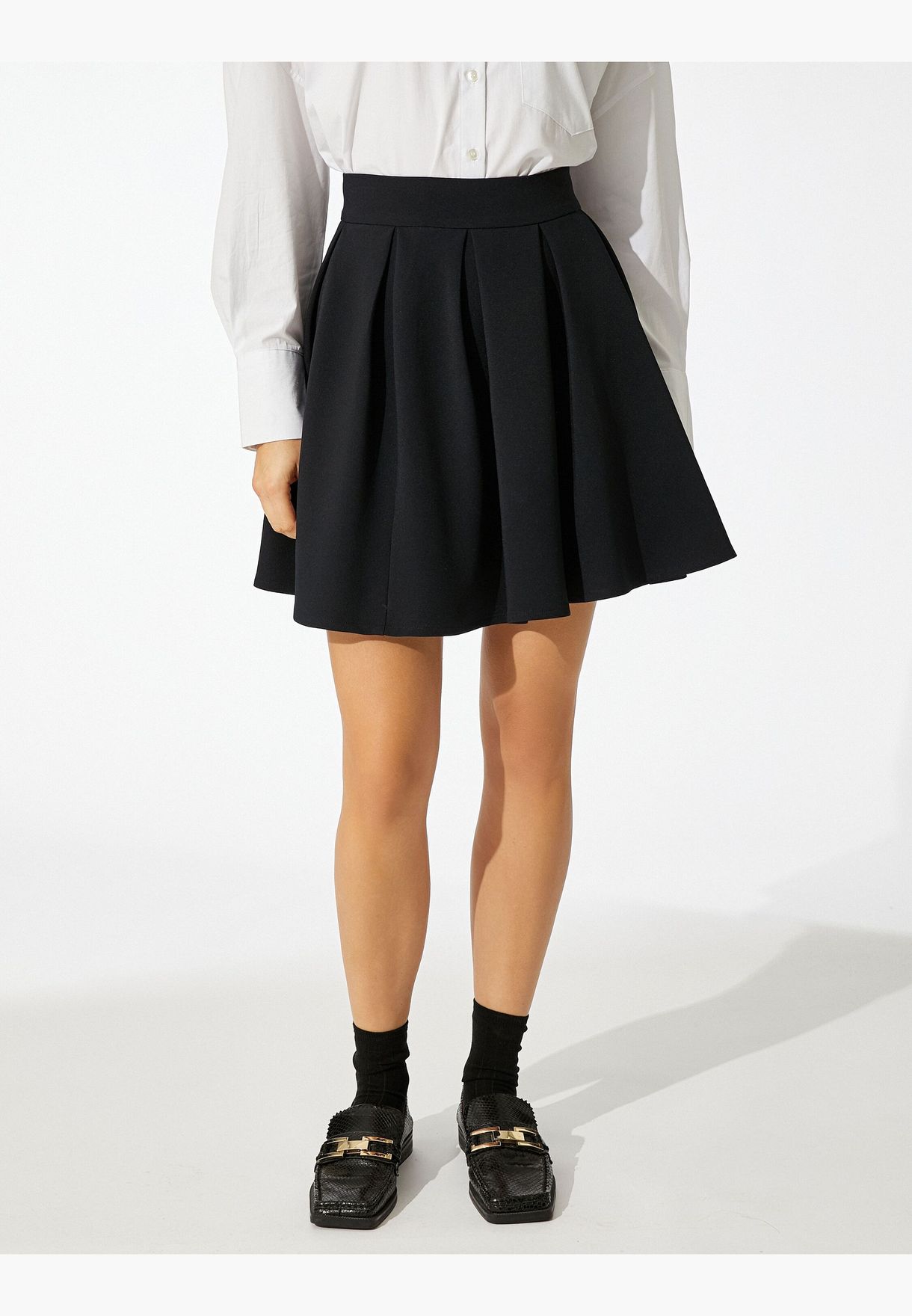 Ayşegül Afacan X Koton - Pleated A-line Mini Skirt
