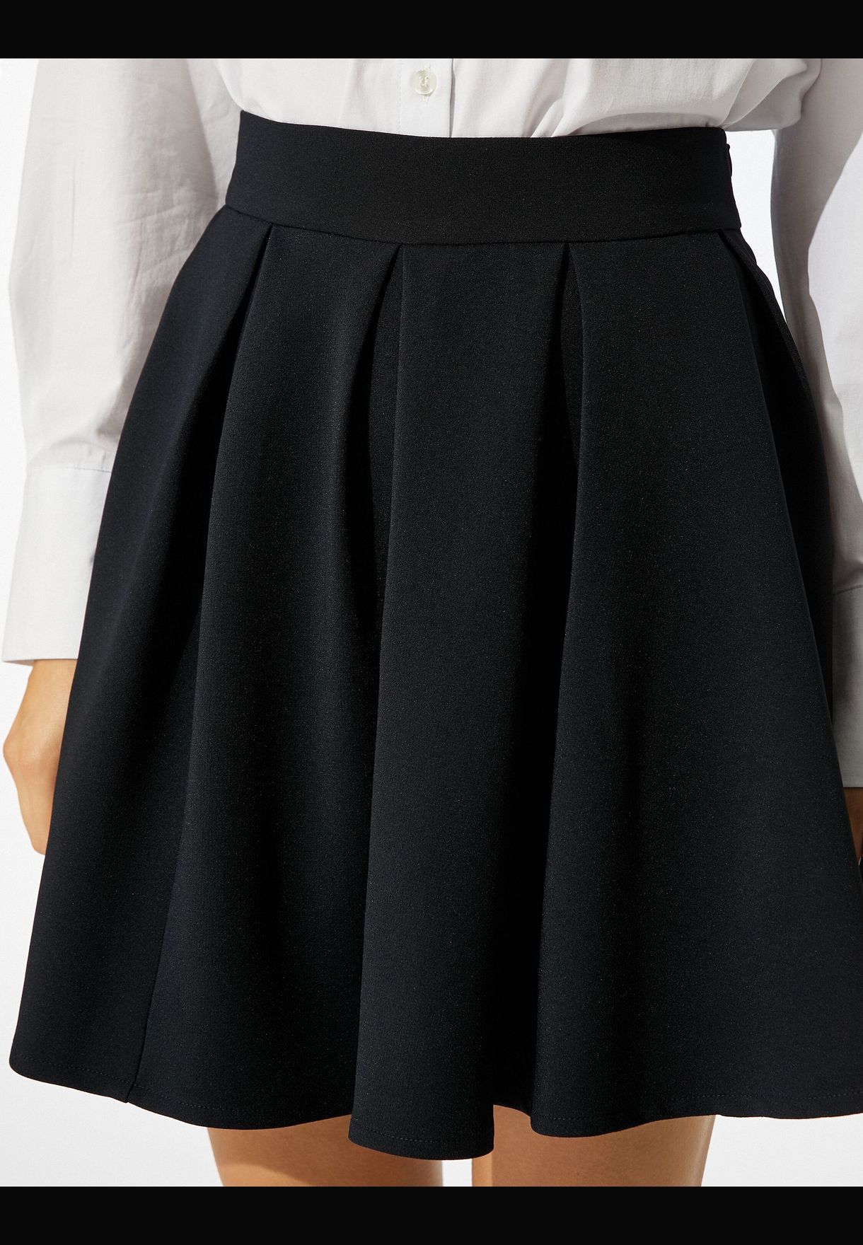 Pleated A-line Mini Skirt