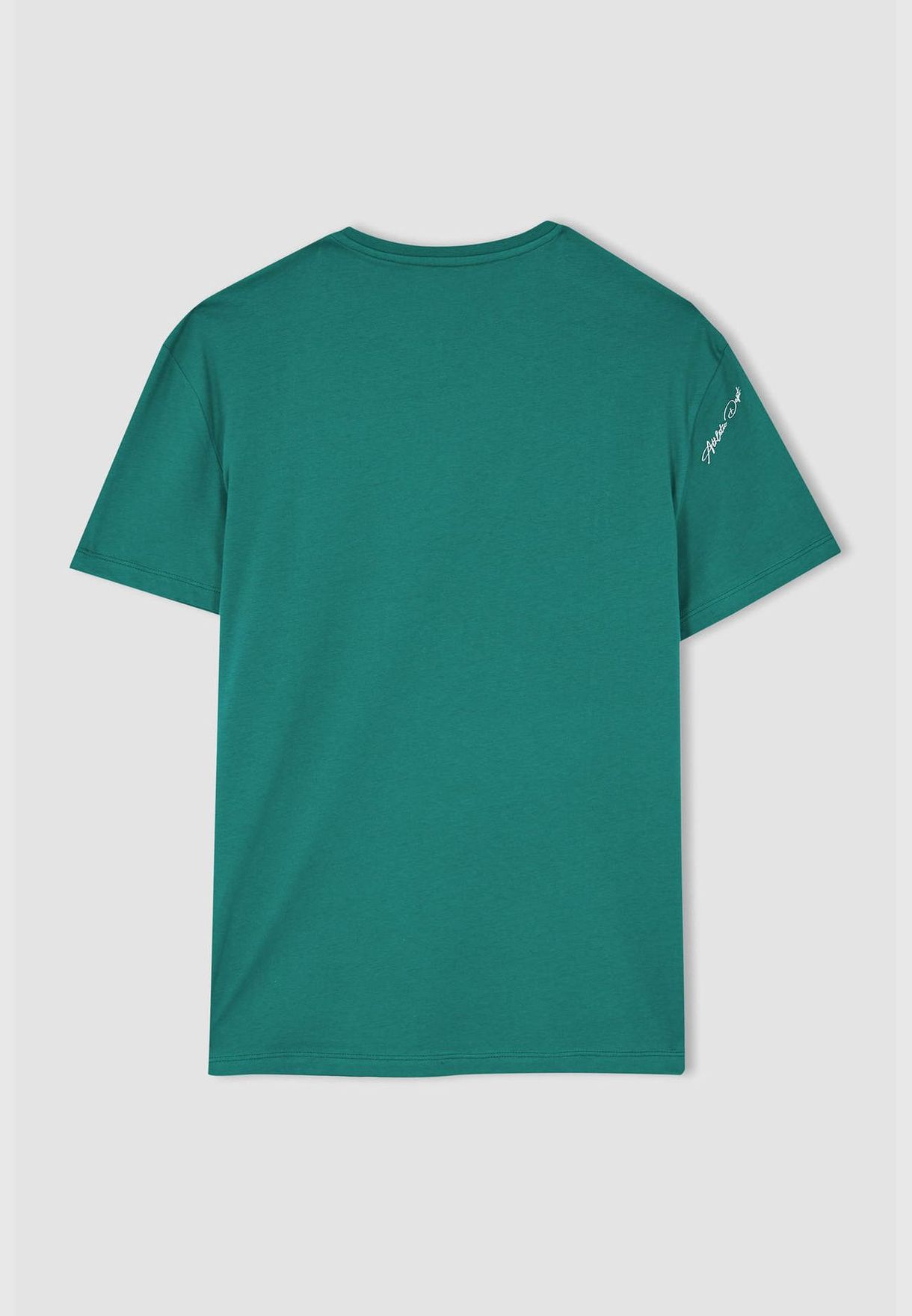 Regular Fit Short Sleeve Slogan Print T-Shirt