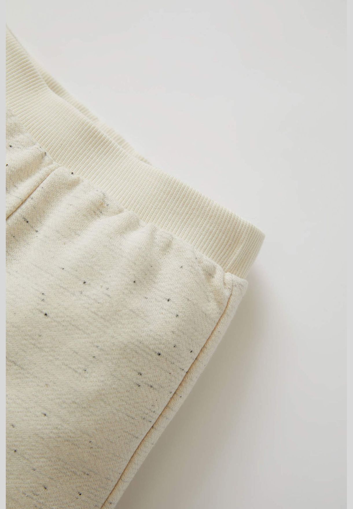 Tie Waist Printed Shirred Sweatpants