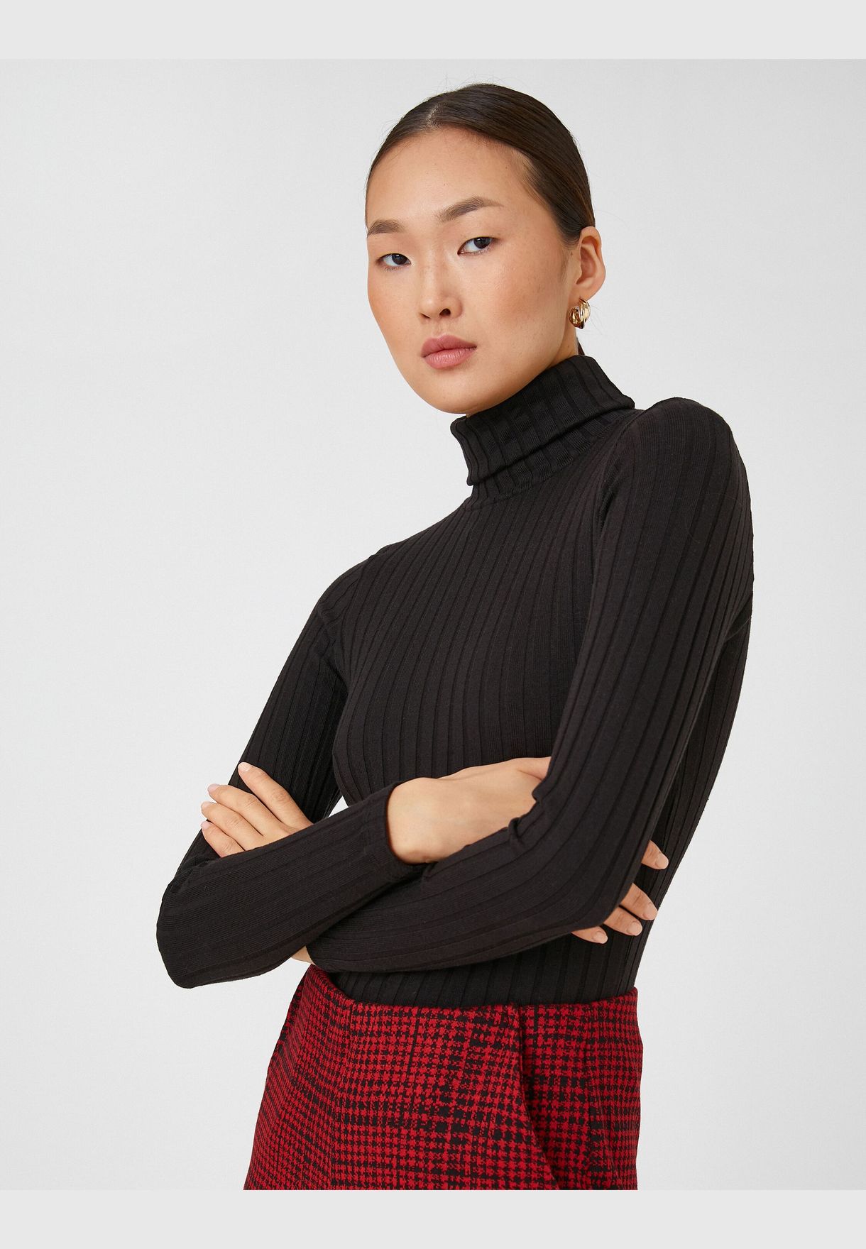 Aslıhan Malbora X Koton - Ribbed Turtleneck Sweater