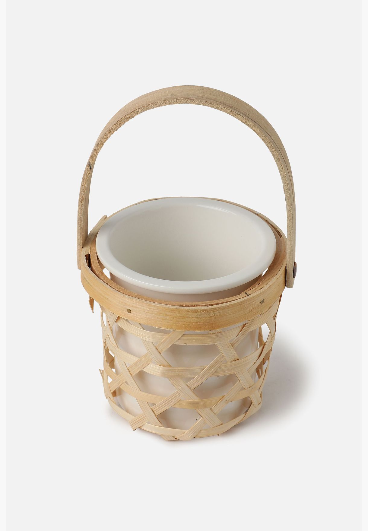 Ceramic Round Planter in Hanging Basket For Home Décor