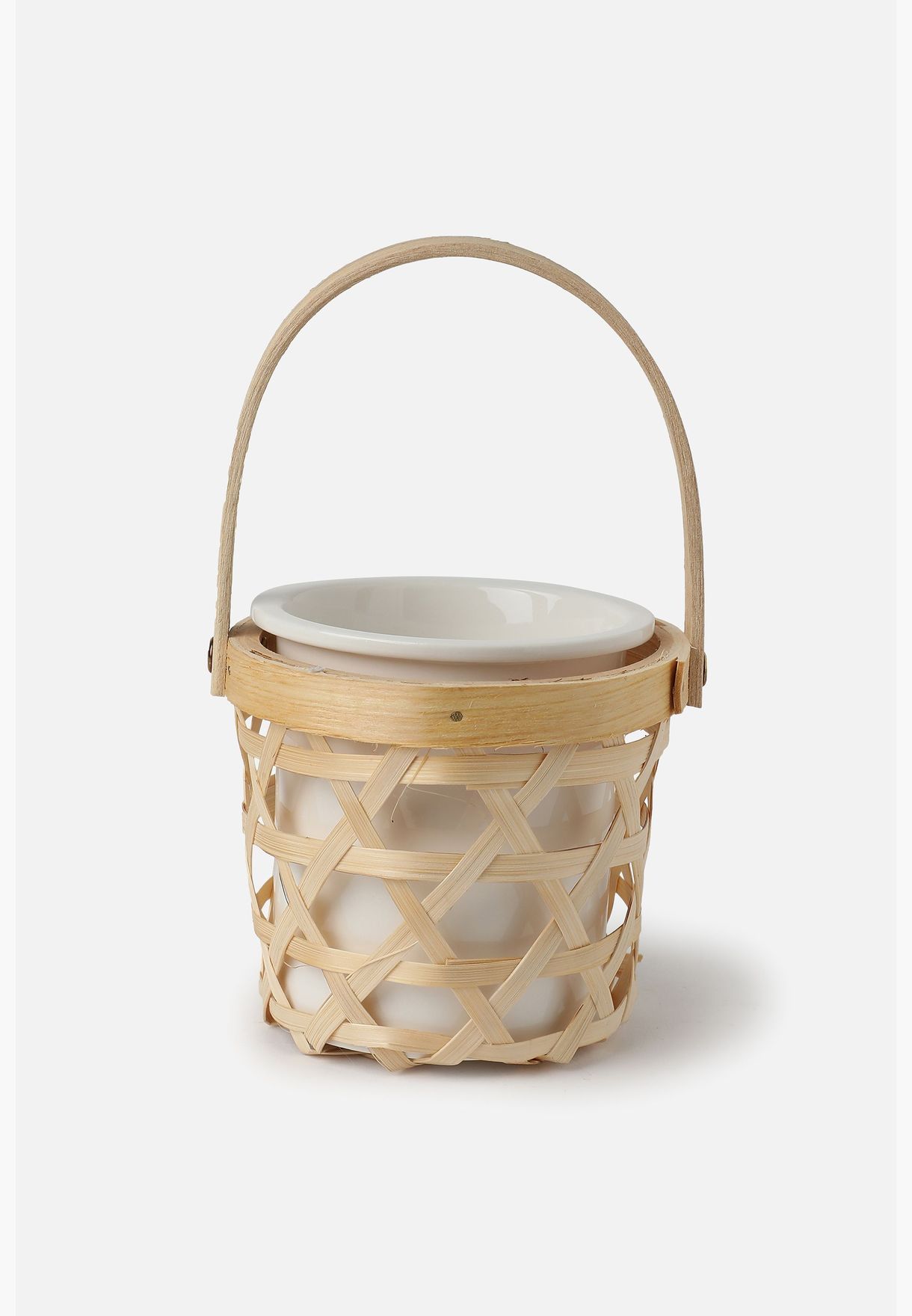 Ceramic Round Planter in Hanging Basket For Home Décor