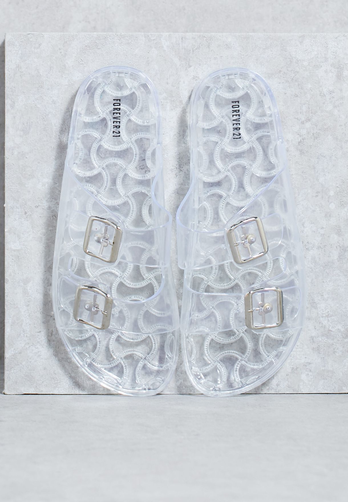 slides with clear strap