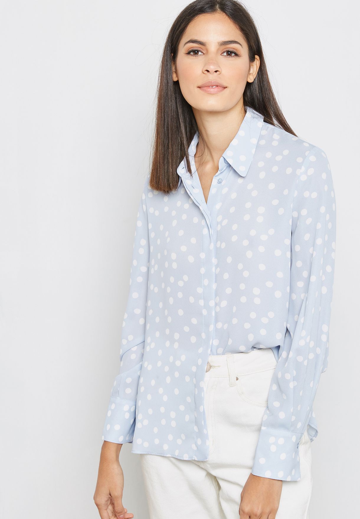 polka dot long sleeve shirt