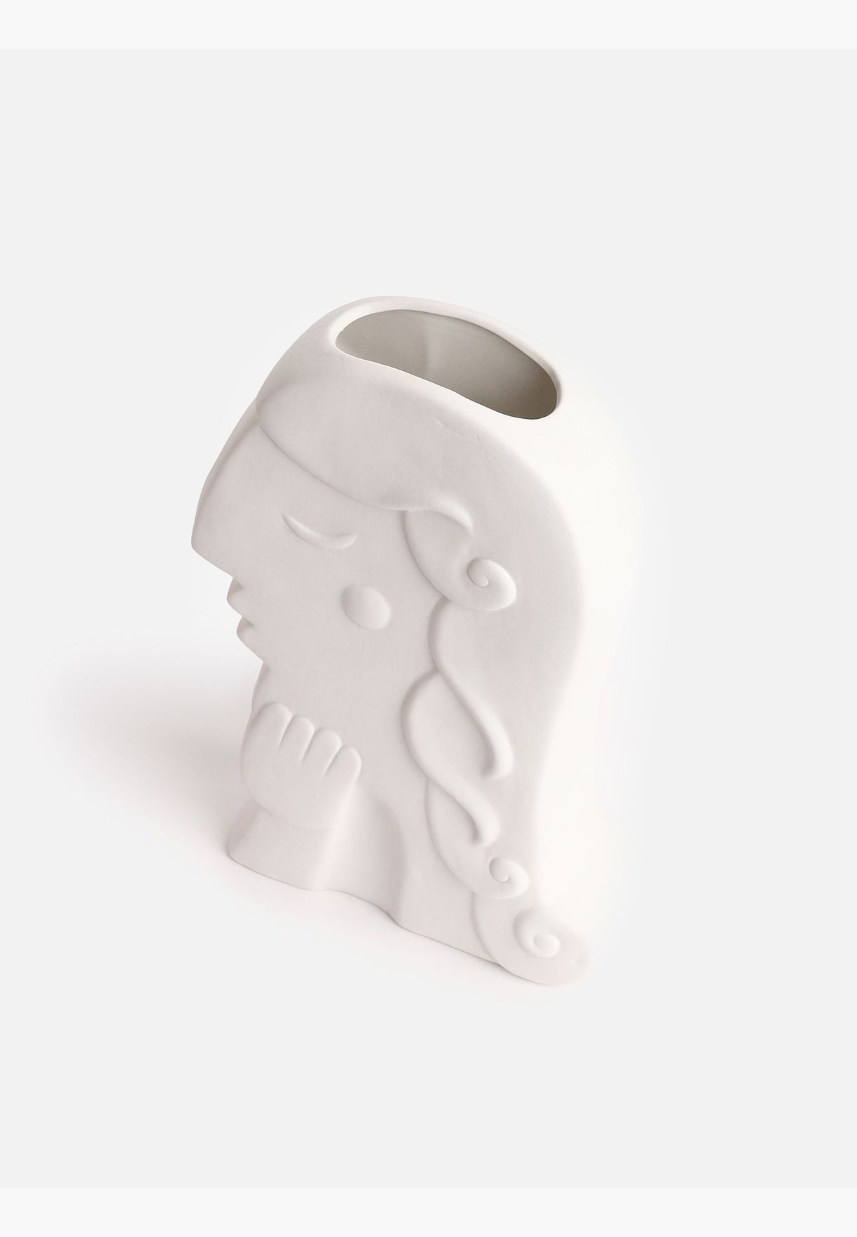Man Face Shaped Minimalistic Modern Ceramic Vase For Home Decor