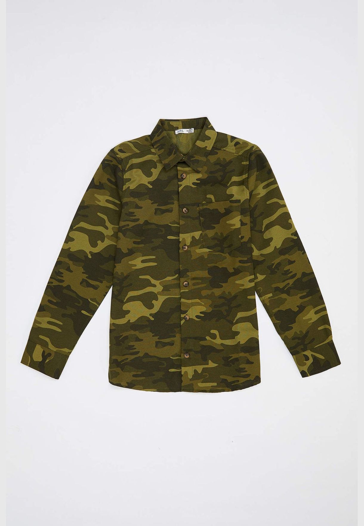 Camo Print Long Sleeve Shirt Jacket