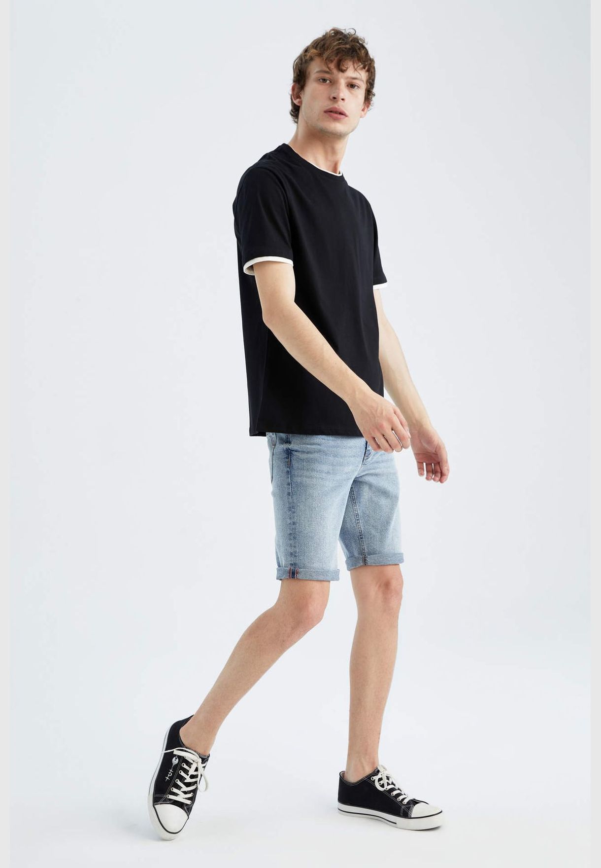 Regular Fit Short Sleeve Stripe Detail T-Shirt