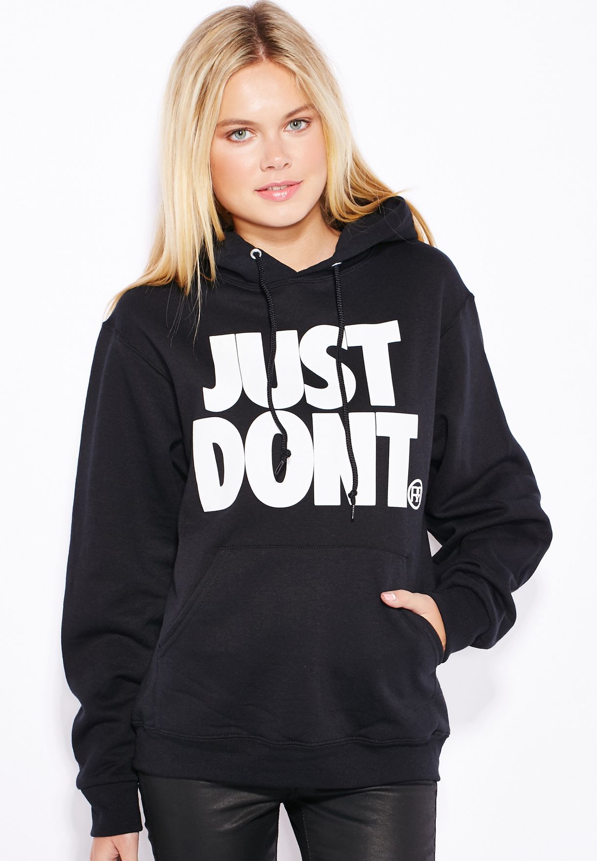 black slogan hoodie