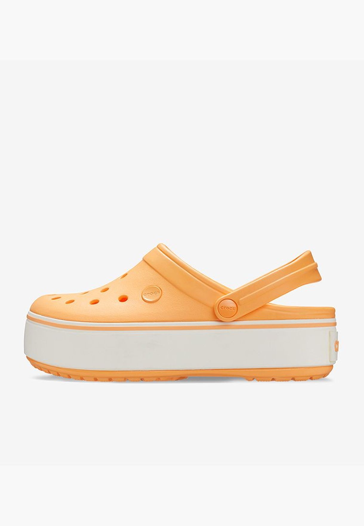orange platform crocs