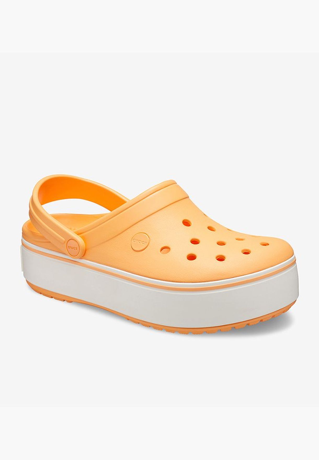 platform crocs orange