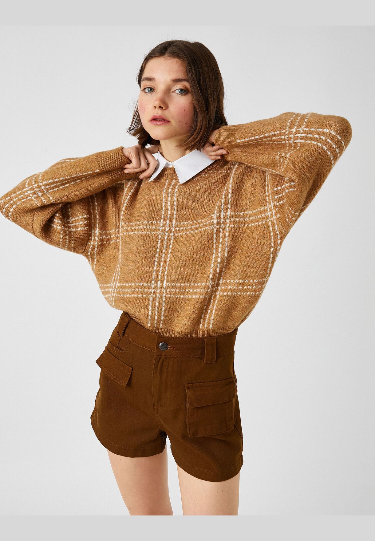 Woven Sweater Crew Neck Long Sleeve