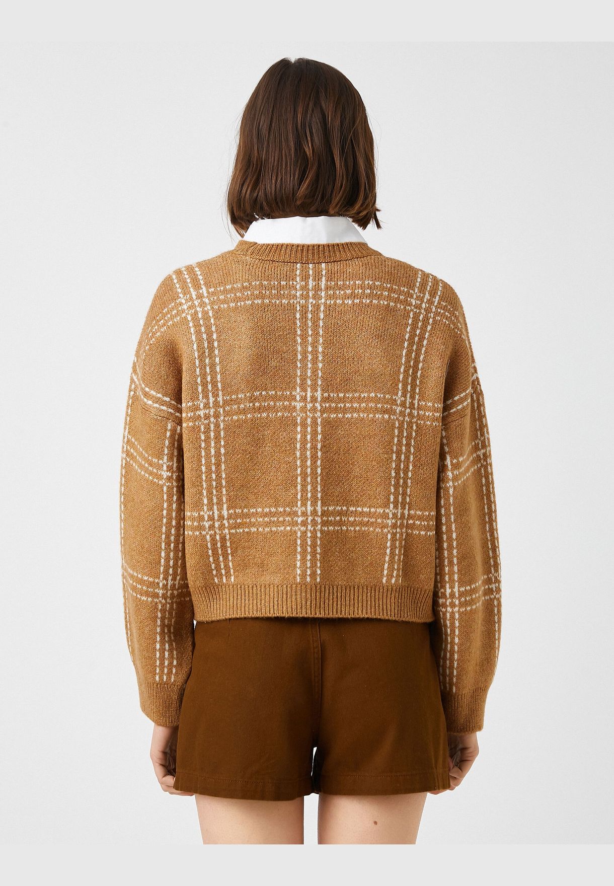 Woven Sweater Crew Neck Long Sleeve