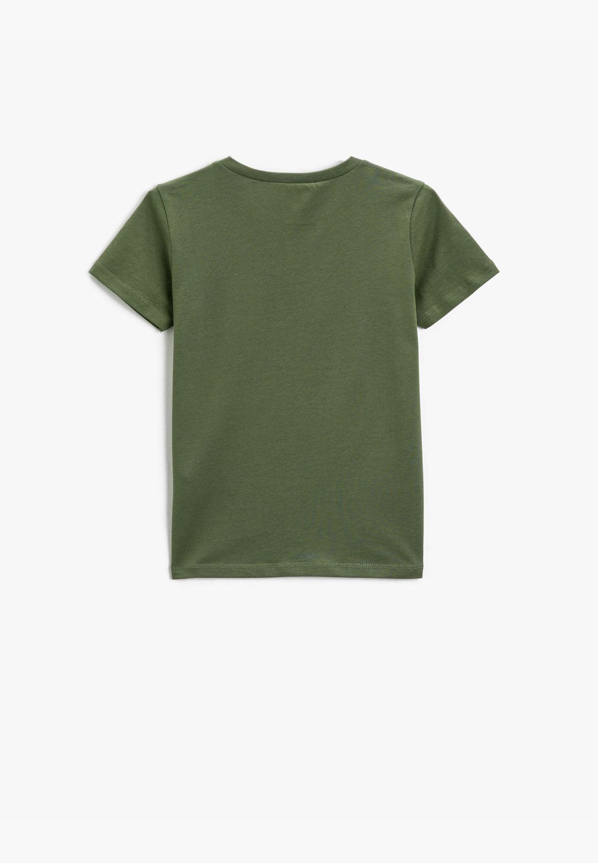 Printed Short Sleeve T-Shirt Crew Neck Cotton